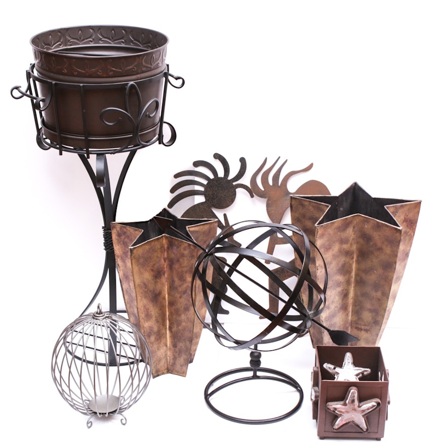 Contemporary Metal Star Vases, Planter and Wall Decor