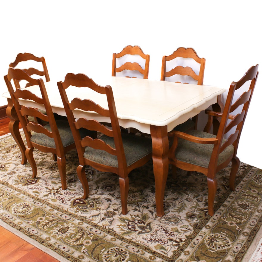 Ethan Allen Maple Finish Dining Table and Chairs, Contemporary