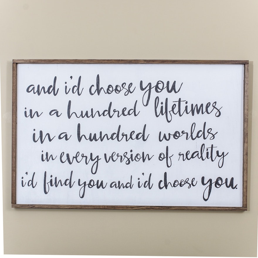 Contemporary Painted Word Wooden Wall Hanging