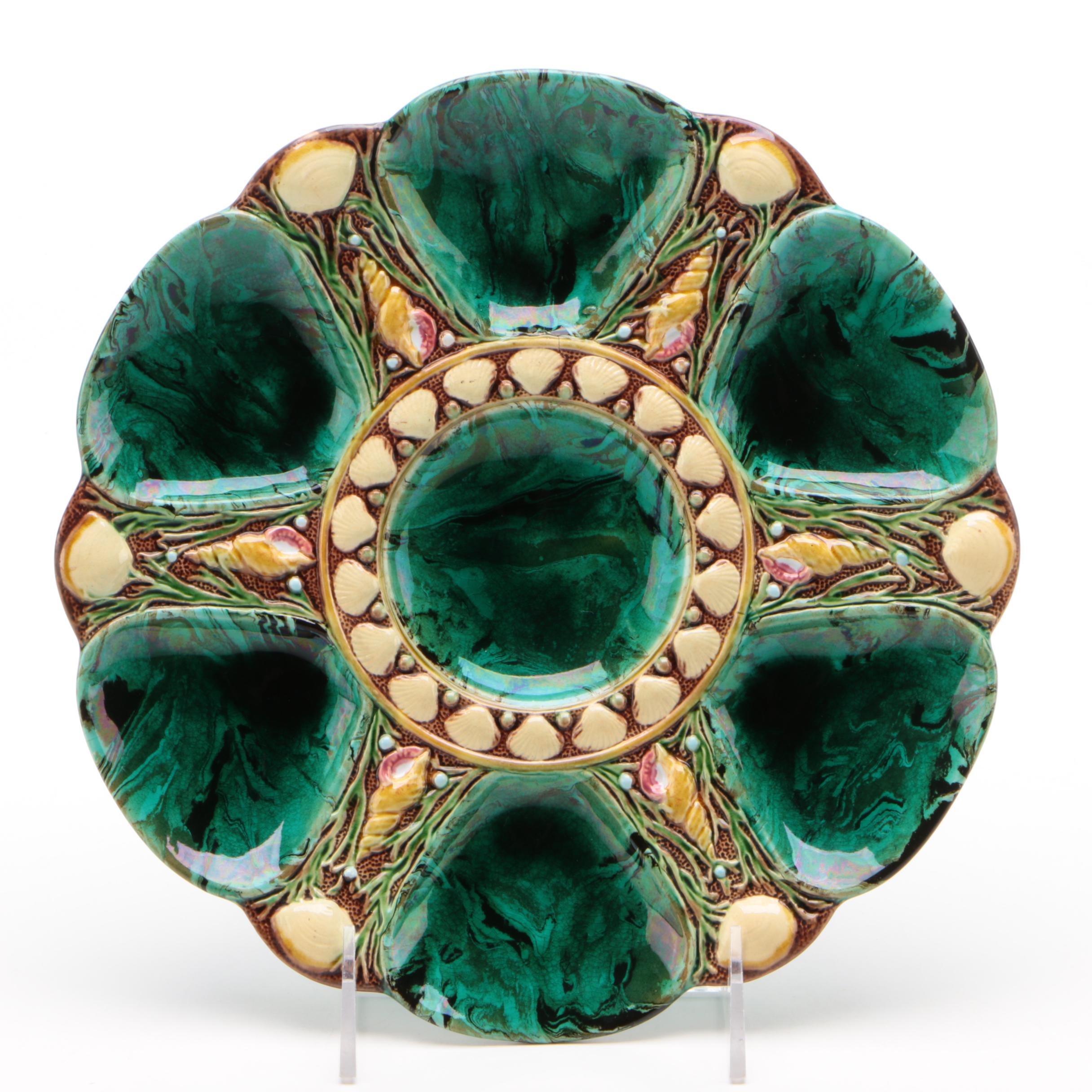 Victorian Minton Majolica Oyster Plate, 1870