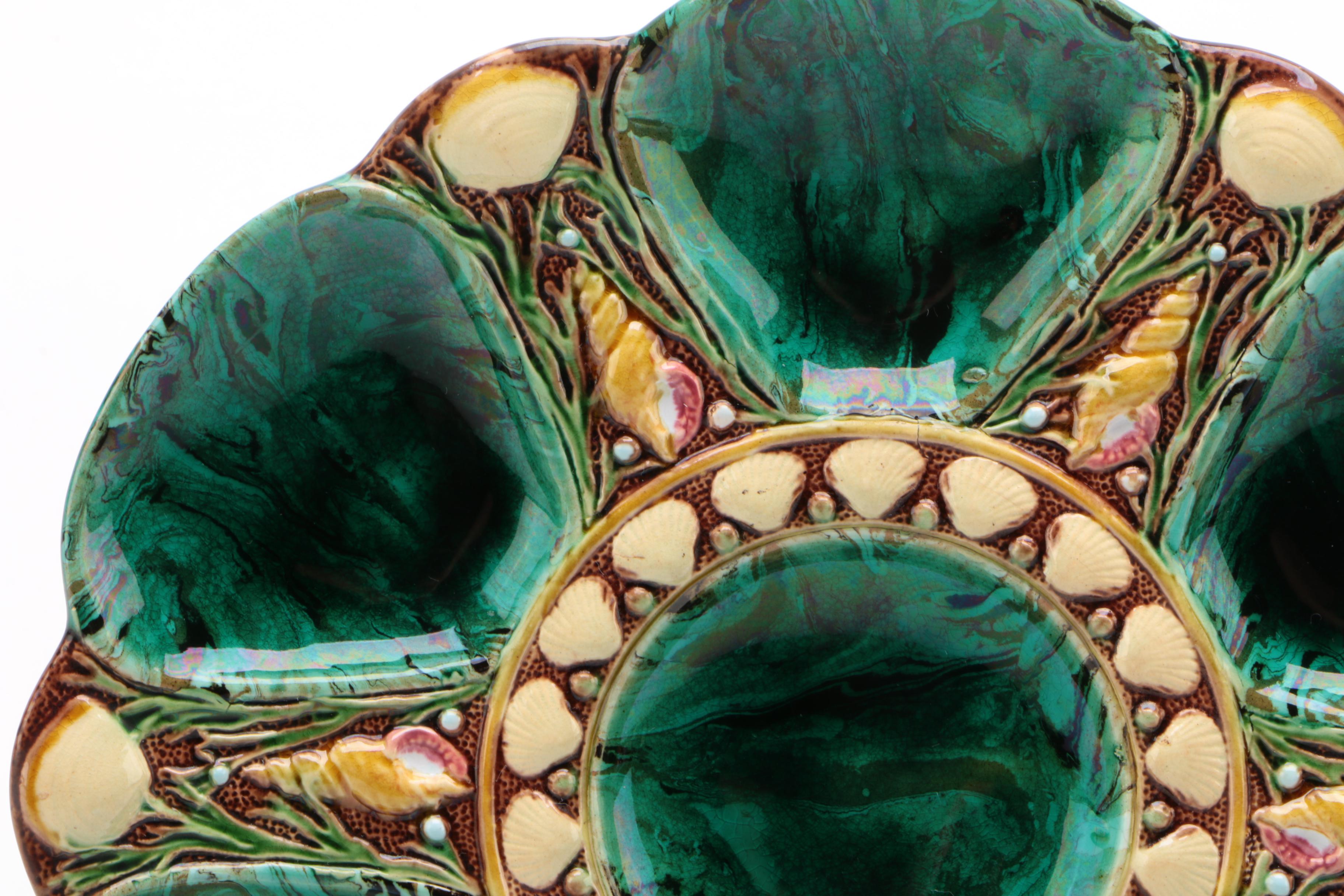 Victorian Minton Majolica Oyster Plate, 1870