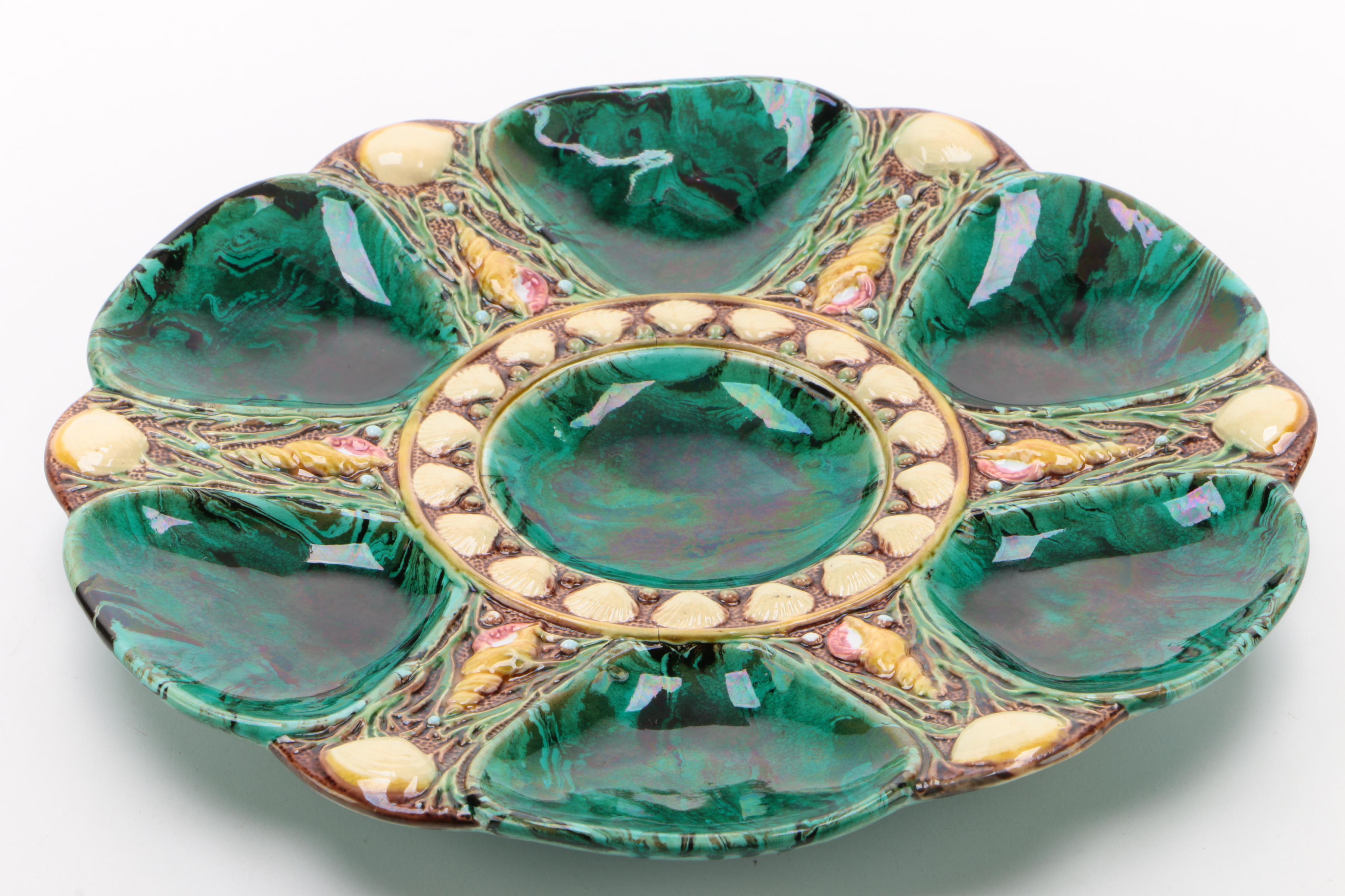Victorian Minton Majolica Oyster Plate, 1870
