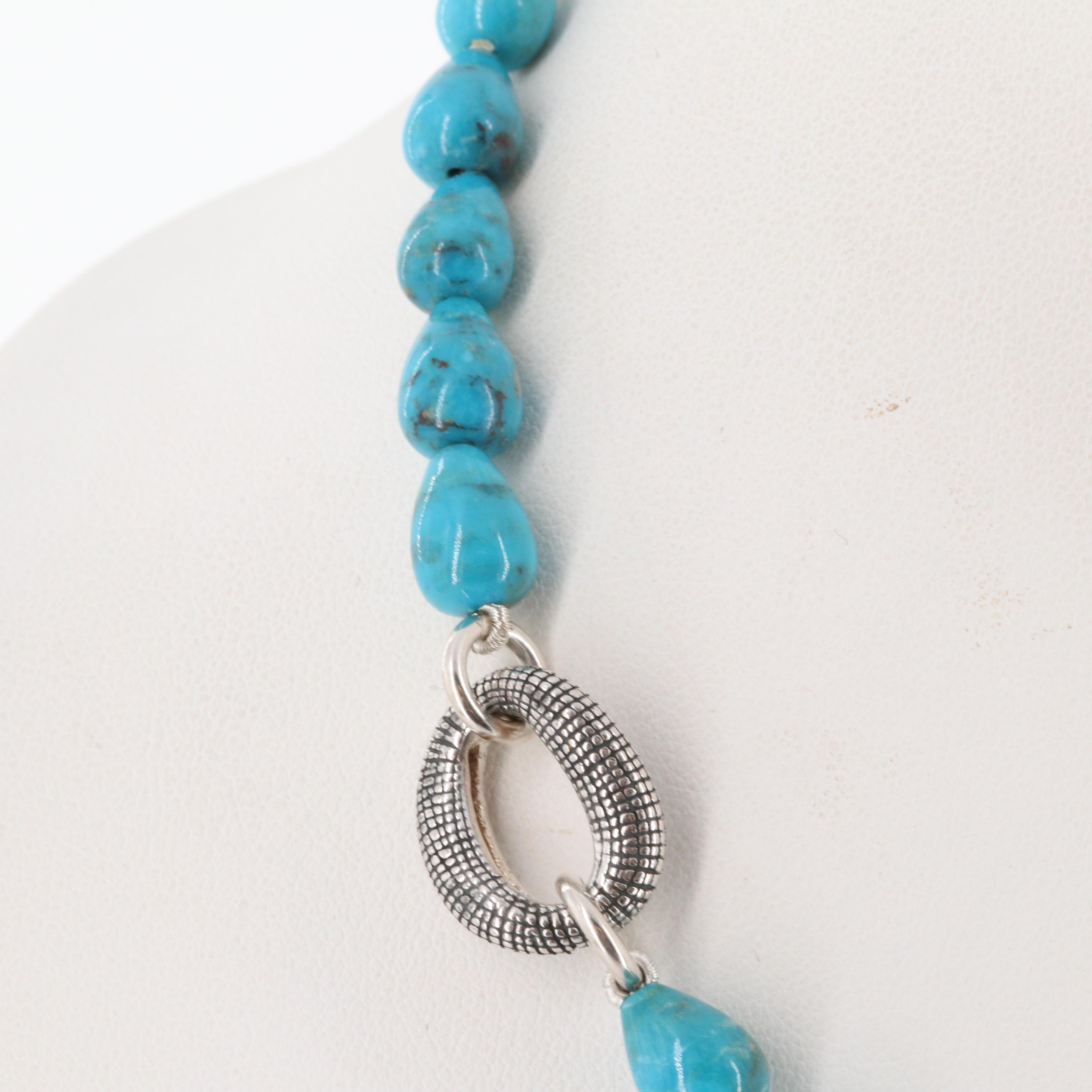 Michael Dawkins Sterling Silver Chrysocolla Necklace