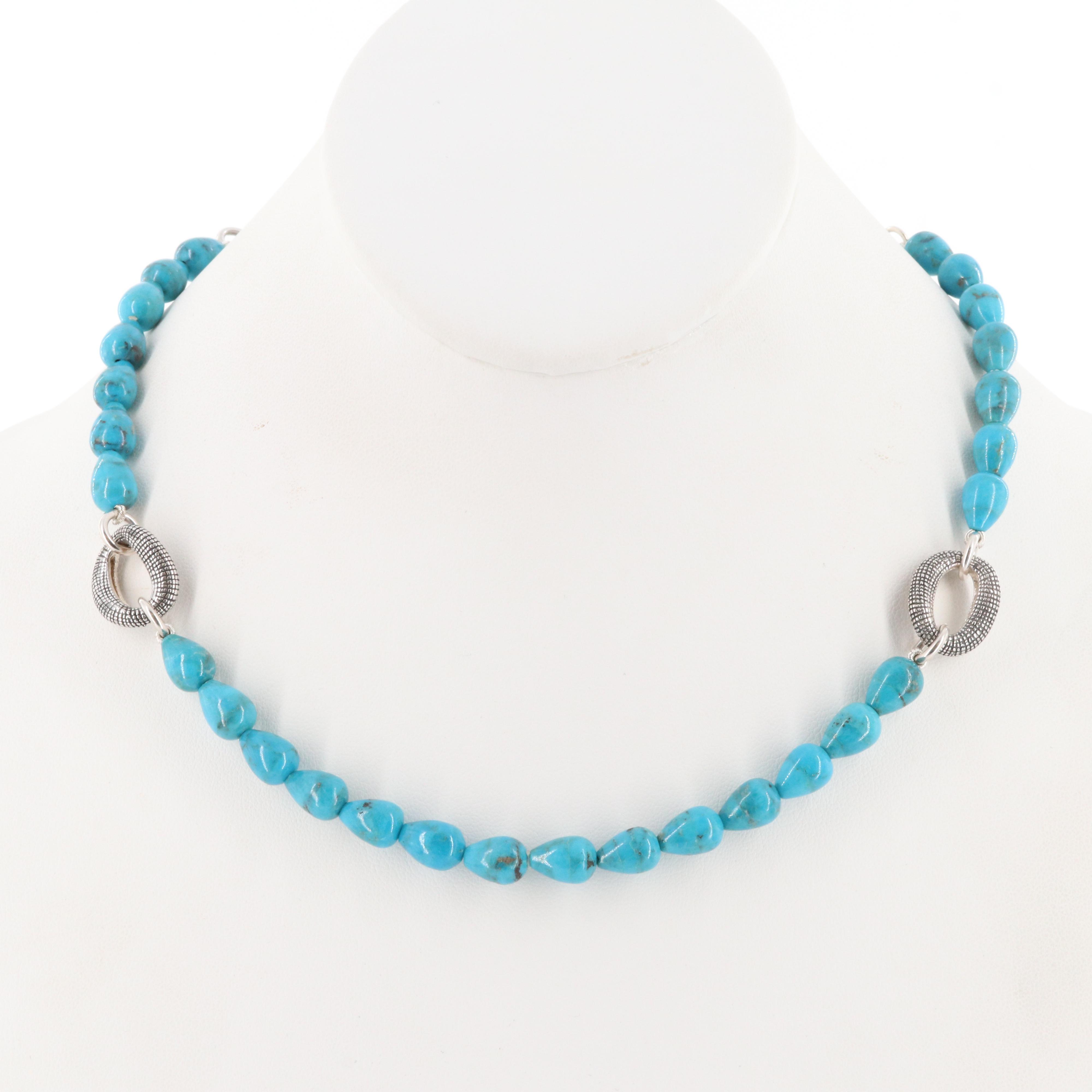 Michael Dawkins Sterling Silver Chrysocolla Necklace