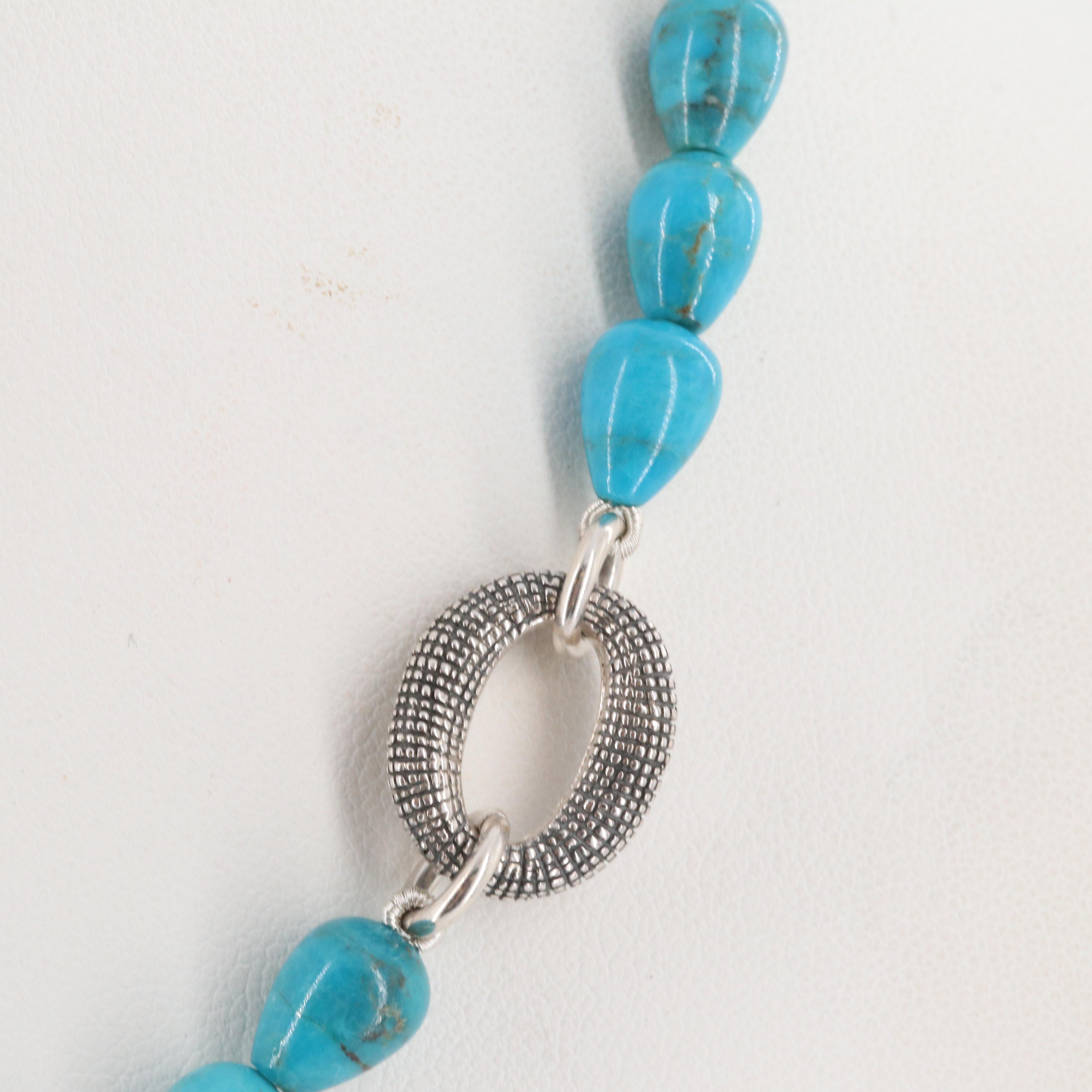 Michael Dawkins Sterling Silver Chrysocolla Necklace