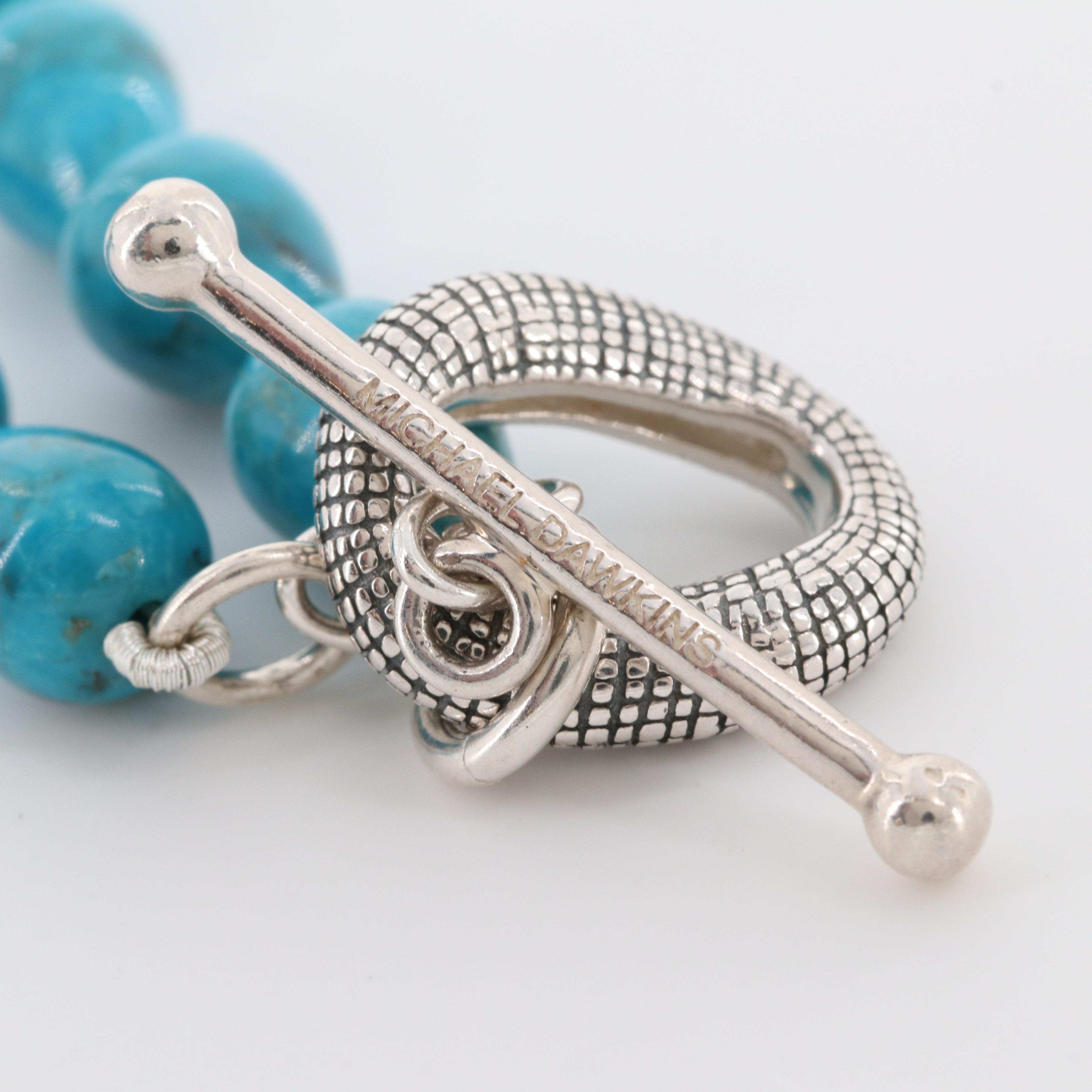 Michael Dawkins Sterling Silver Chrysocolla Necklace