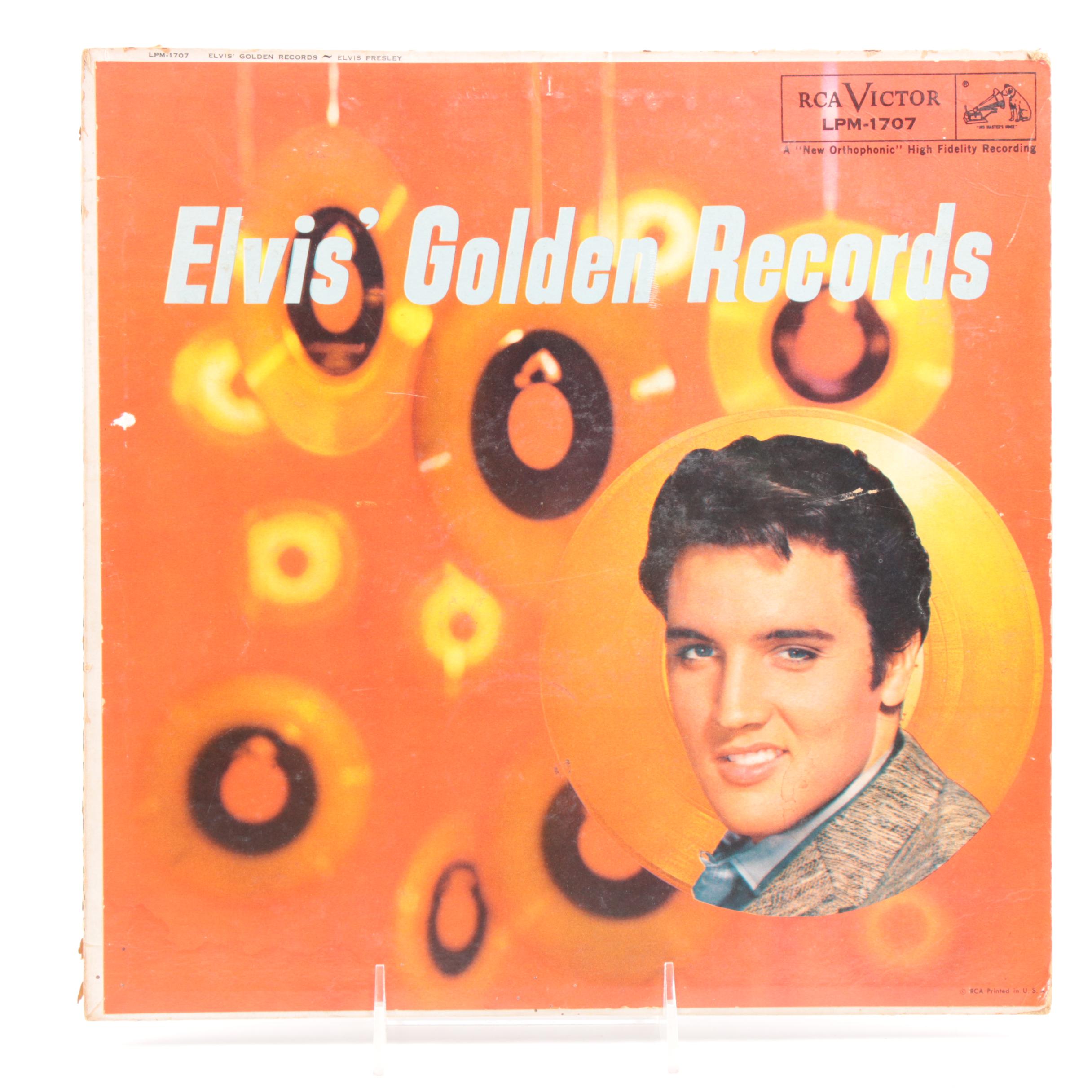 Elvis Presley Record Albums including "Elvis' Golden Records" LP, 1950s