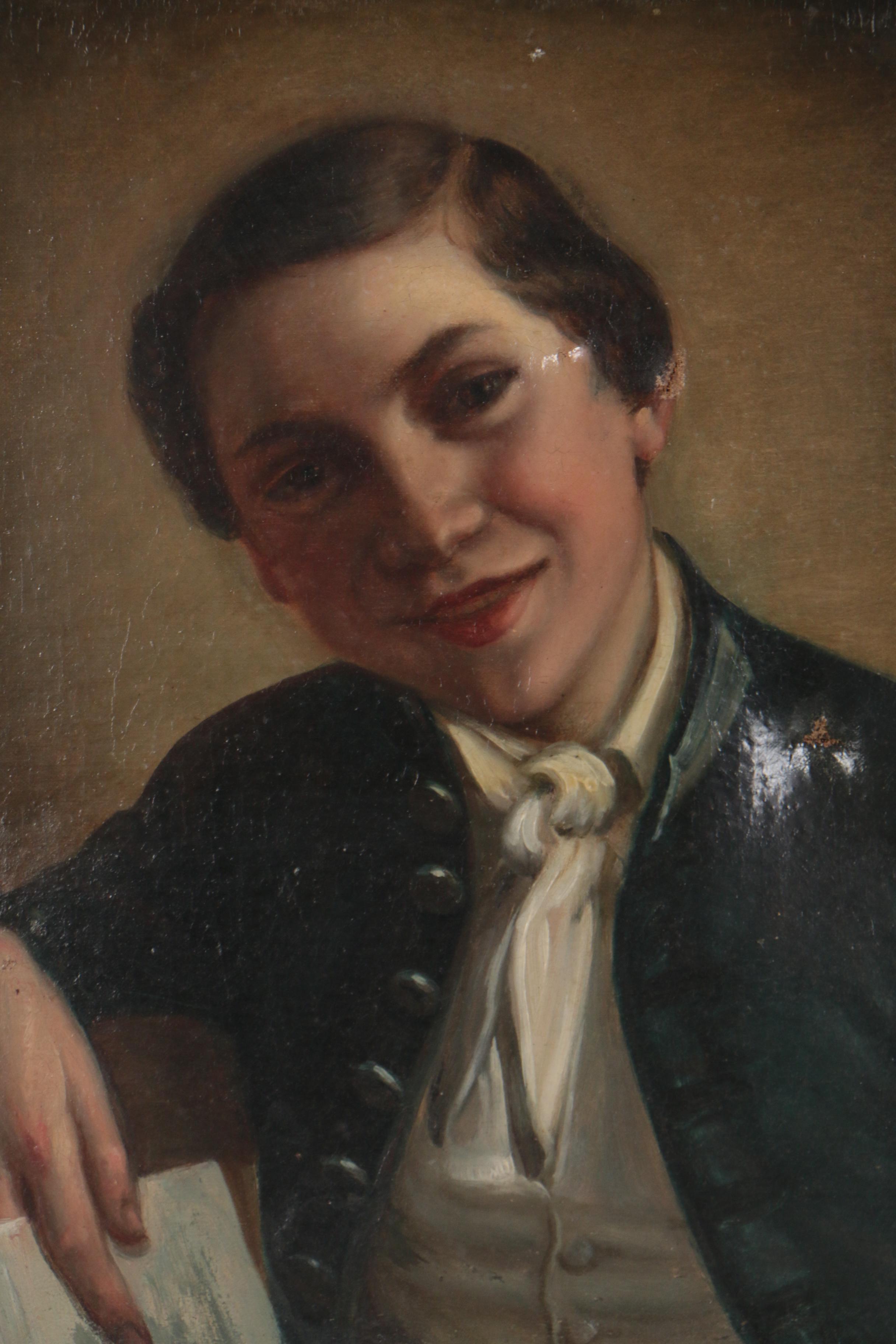 Johann Baptist Reiter Late 19th Century Oil Portrait of a Boy