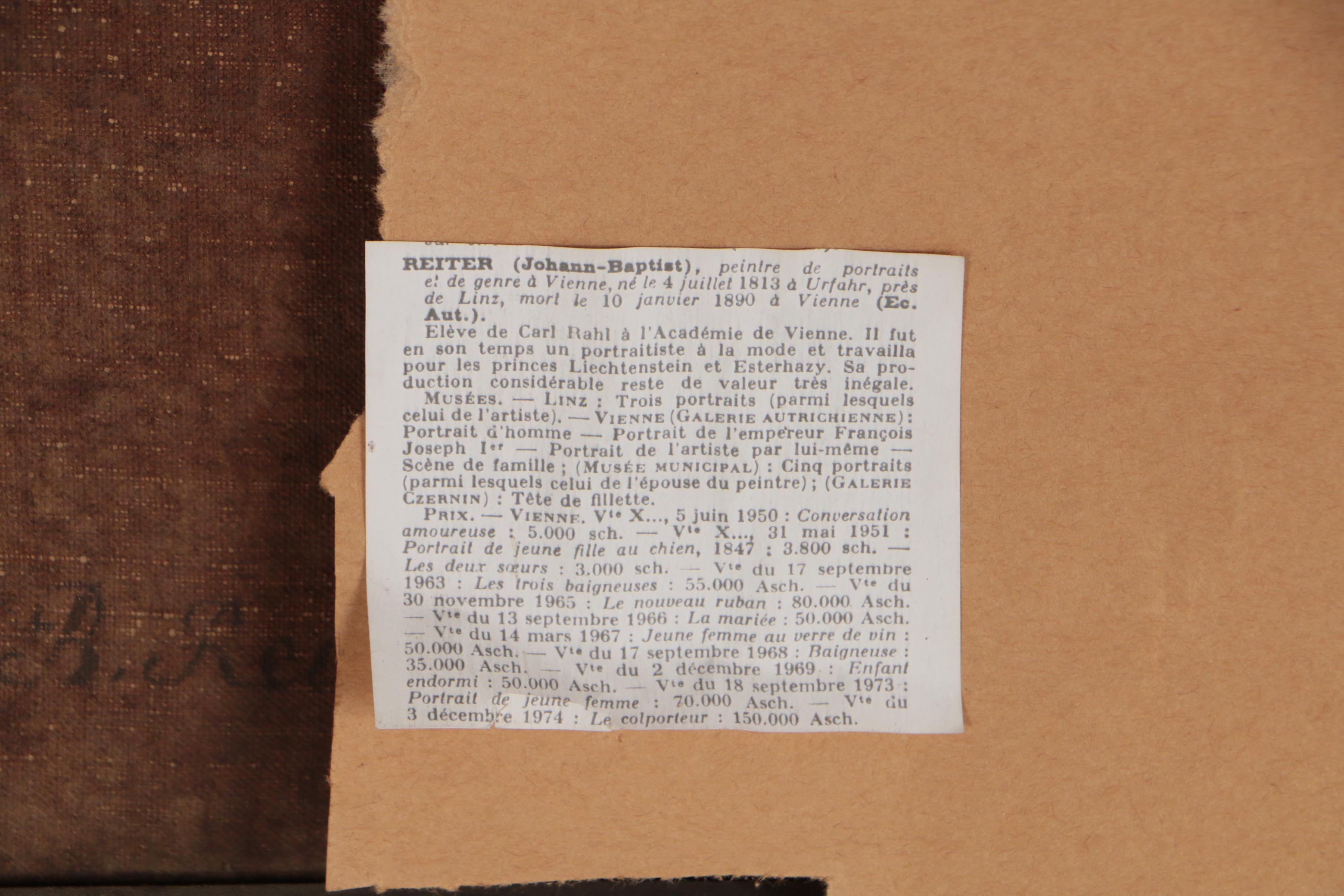 Johann Baptist Reiter Late 19th Century Oil Portrait of a Boy