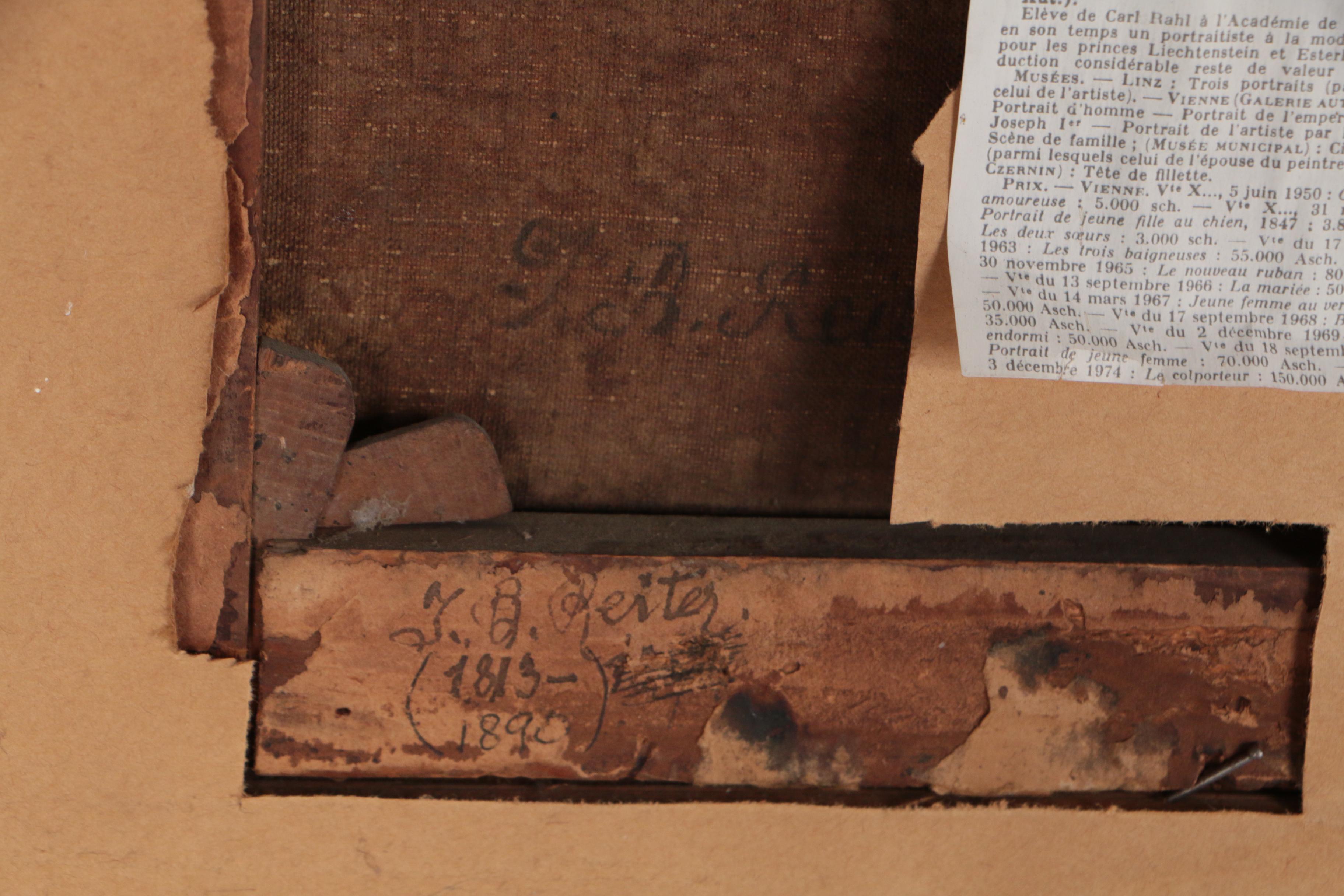 Johann Baptist Reiter Late 19th Century Oil Portrait of a Boy