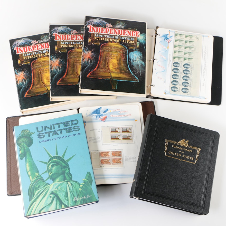 Collection of Seven U.S. Postage Stamp Albums