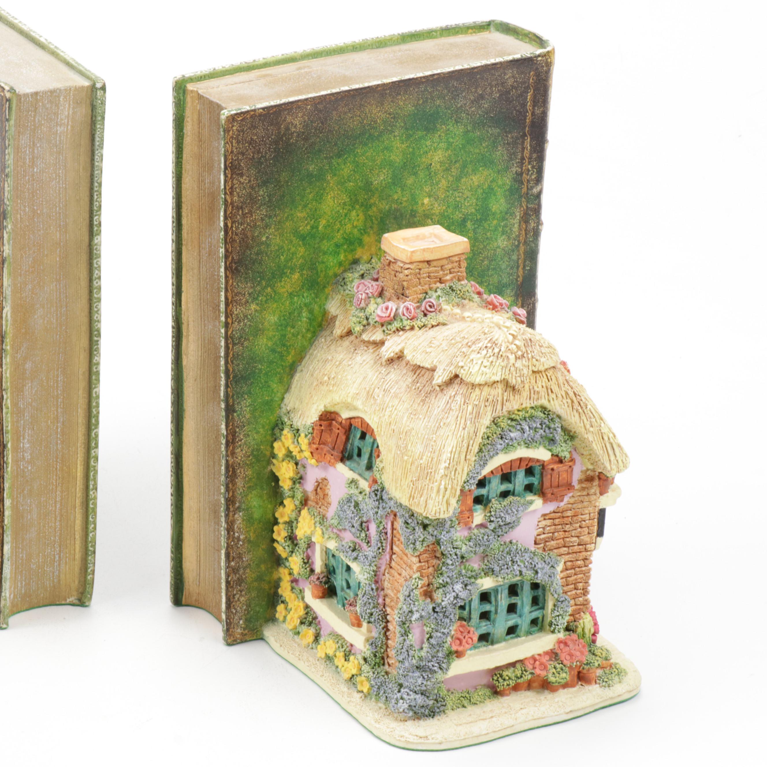 Lilliput Lane "Bookworm" Bookends and David Winter "Venetian Palace" Miniature
