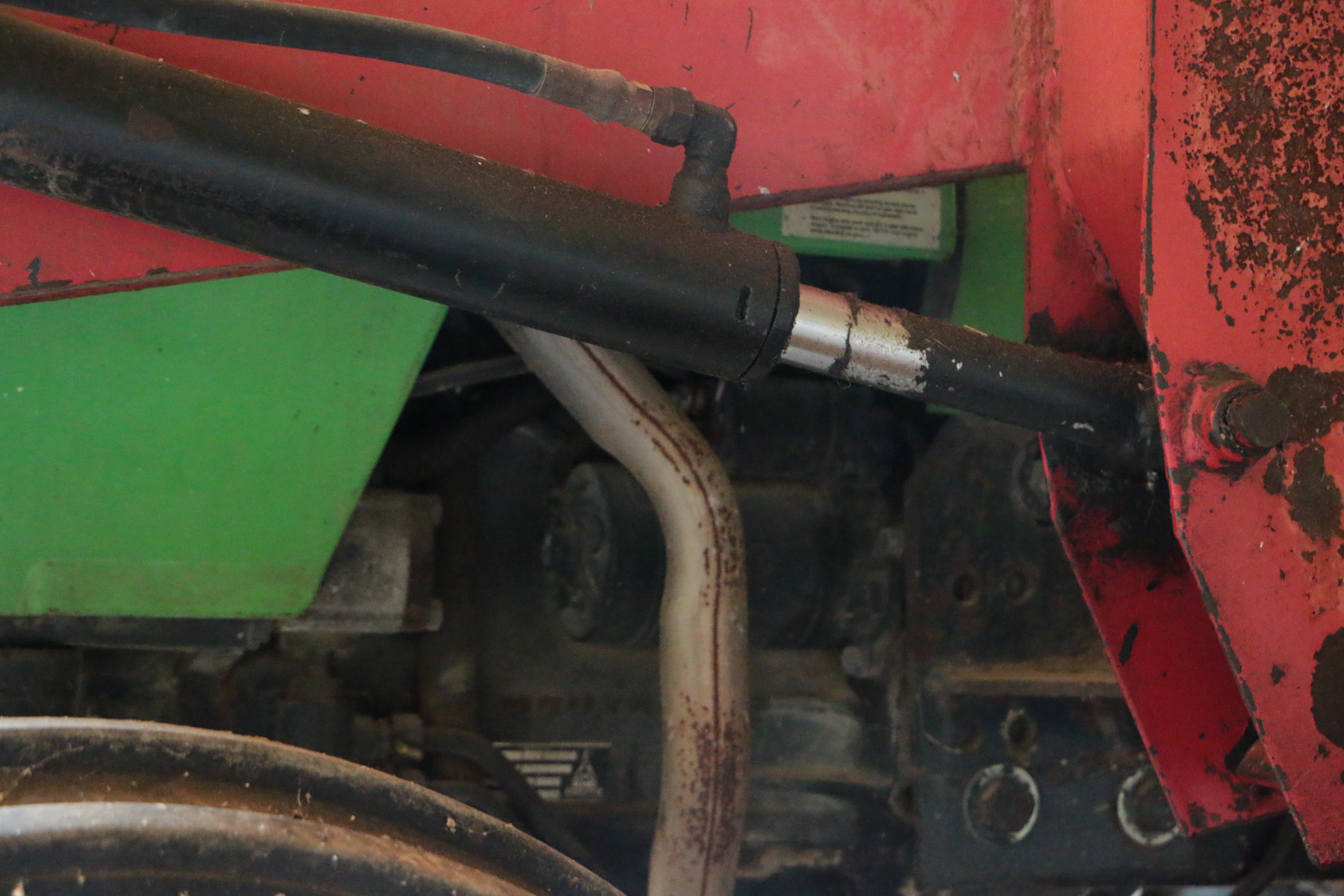 Deutz-Allis 6240 Tractor with Bush Hog 2400 QT Loader, Late 20th Century