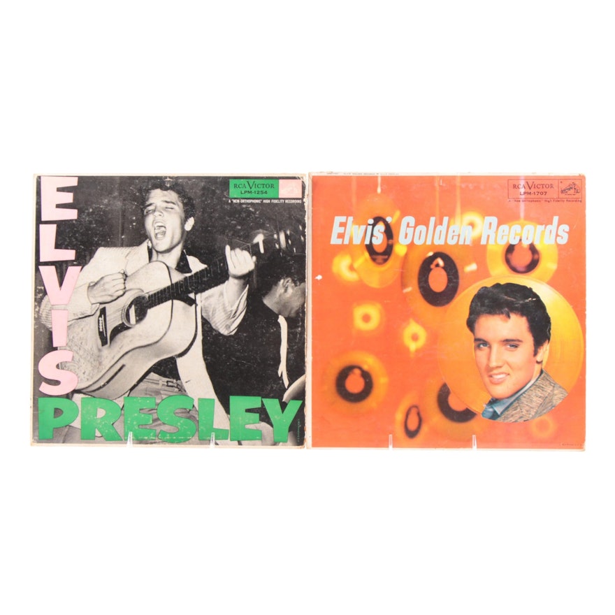 Elvis Presley Record Albums including "Elvis' Golden Records" LP, 1950s