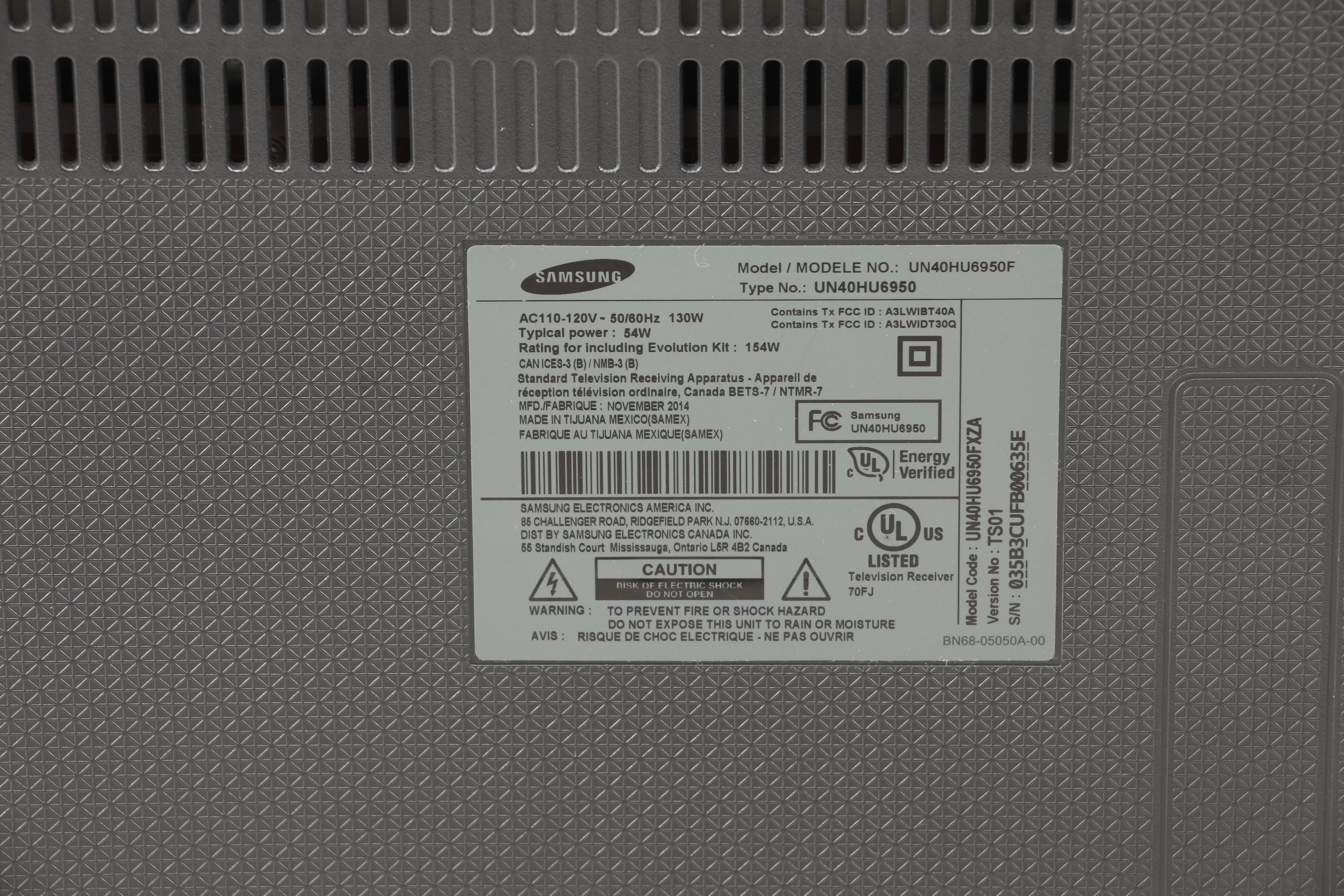 Samsung, "HU6950 Series" 40" UHD 4K Smart LED TV