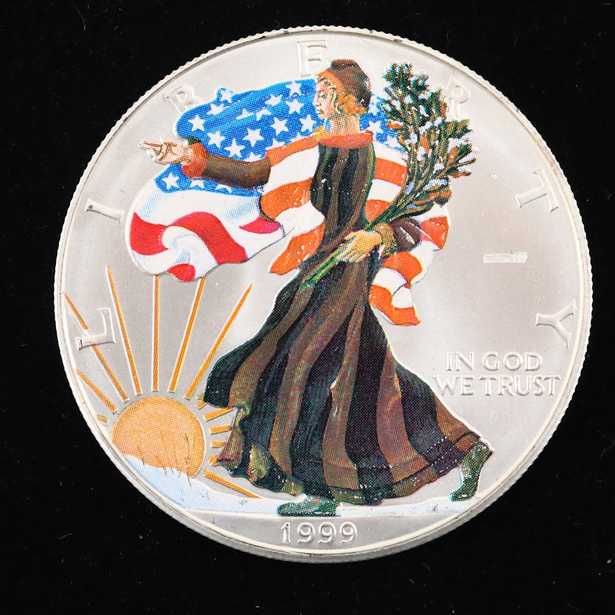 Colorized 1999 American Silver Eagle $1 Coin