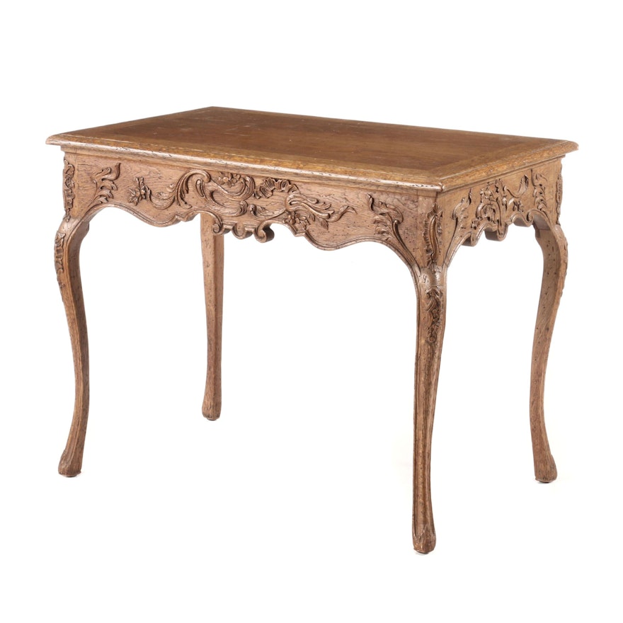 Provincial Louis XV Style Carved Oak Side Table, 20th Century