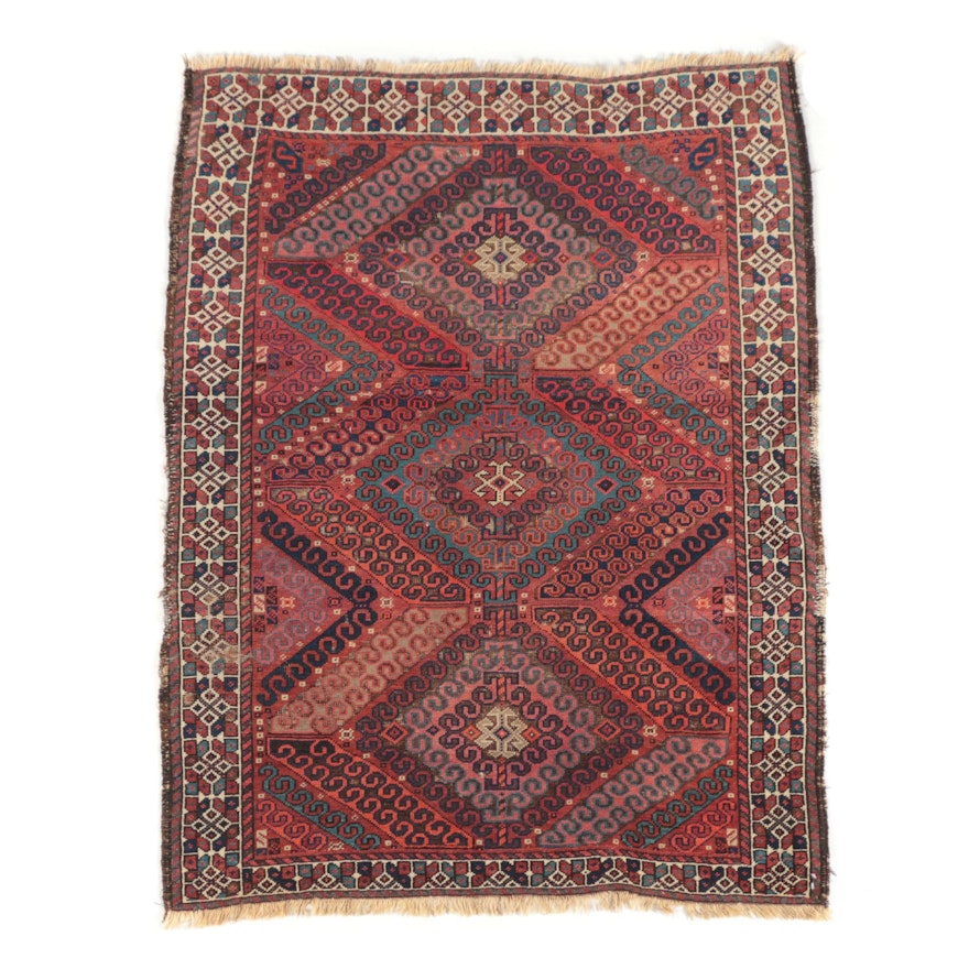 Hand-Knotted Afghan Baluch Wool Area Rug