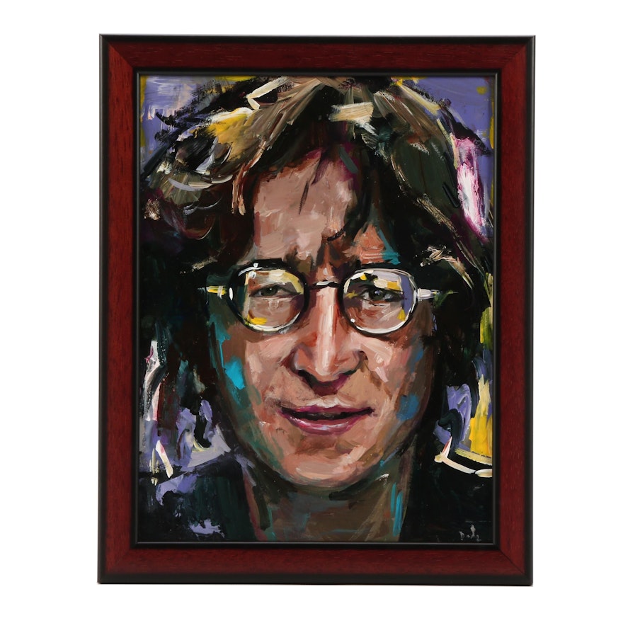 Adam Deda Oil Portrait Oil Painting of John Lennon "Imagine"