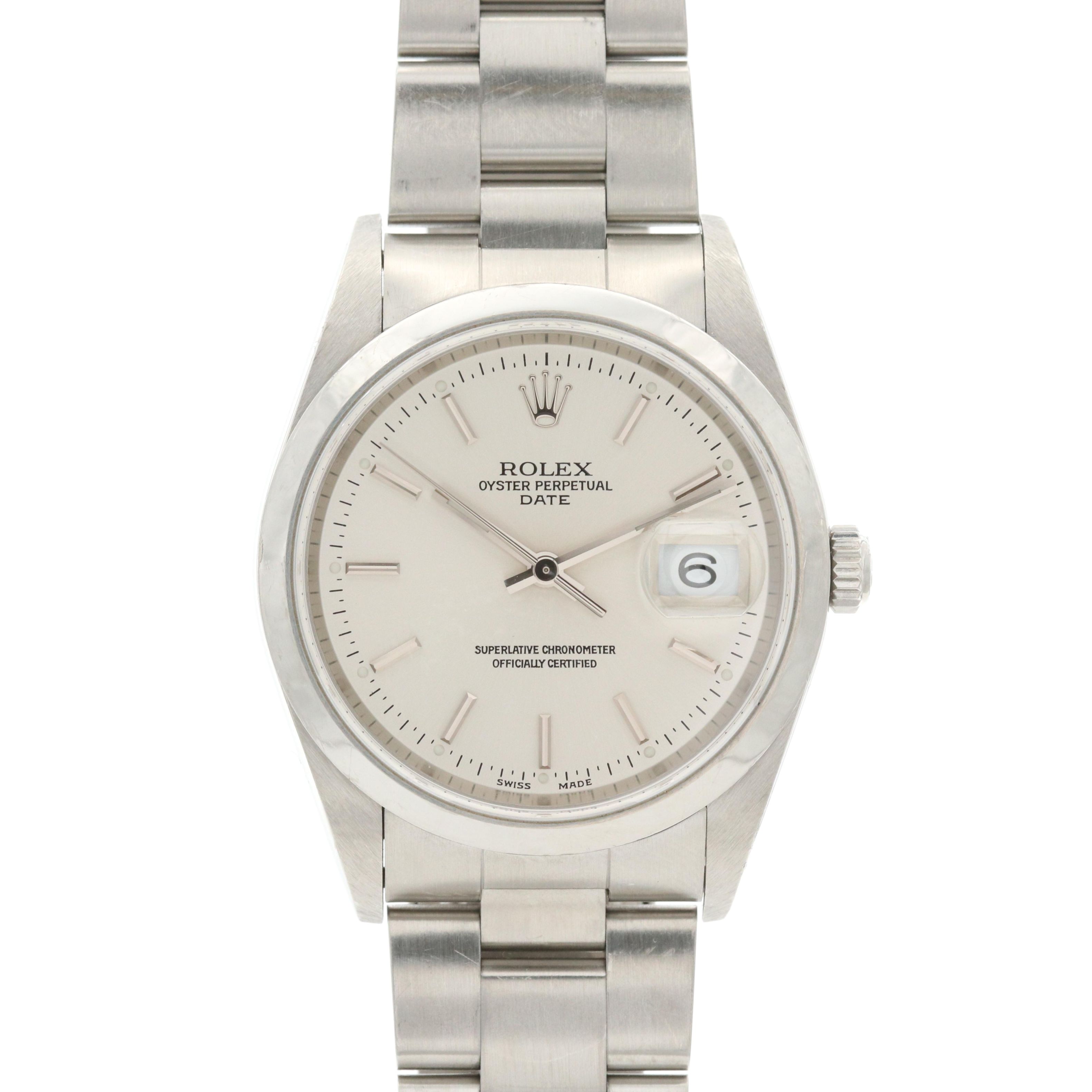 Rolex Oyster Perpetual Date Stainless Steel Automatic Watch, 2002