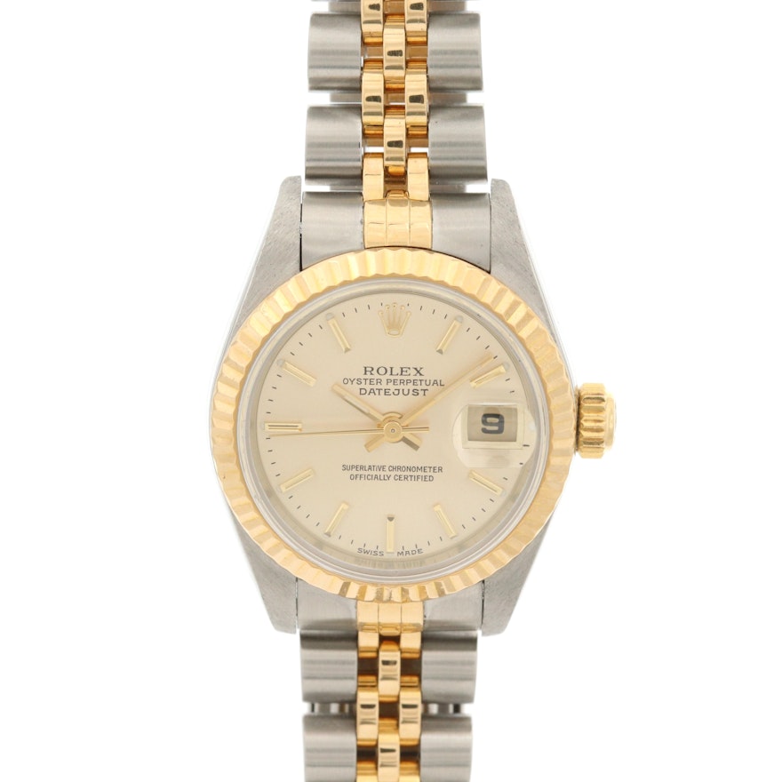 Rolex Datejust 18K Gold and Stainless Steel Automatic Wristwatch