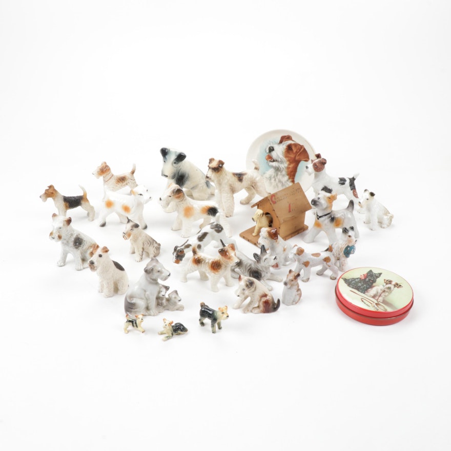 Porcelain and Ceramic Terrier Figurines and Decor