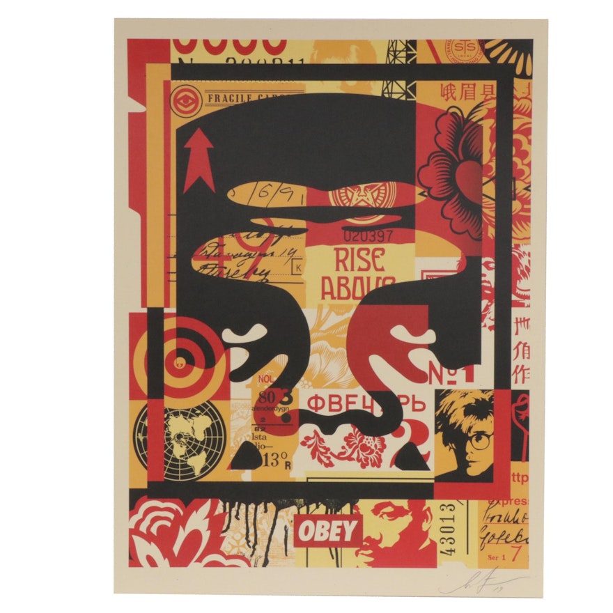 Shepard Fairey Offset Print "OBEY 3-Face Collage"