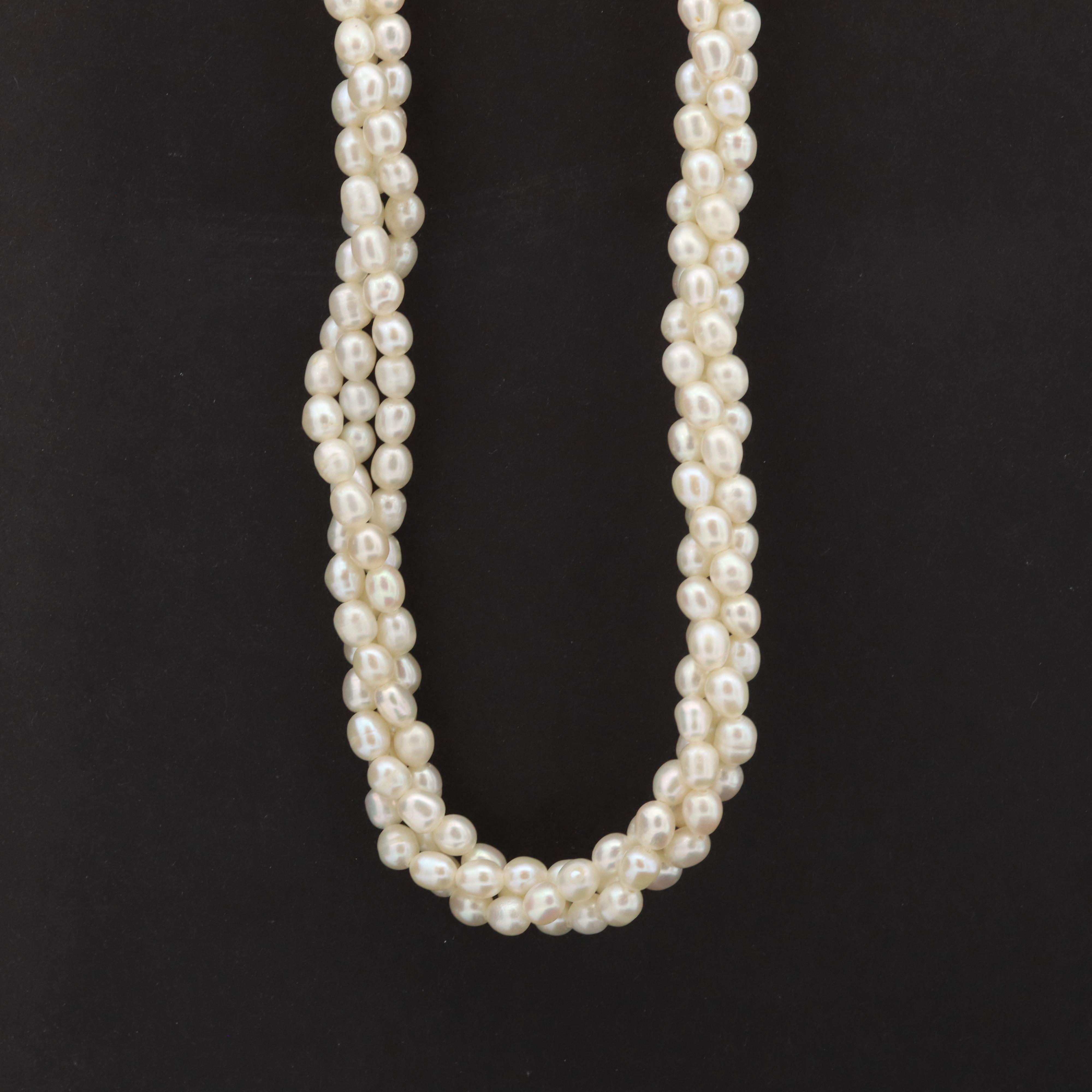 Triple-Strand Cultured Pearl Necklace
