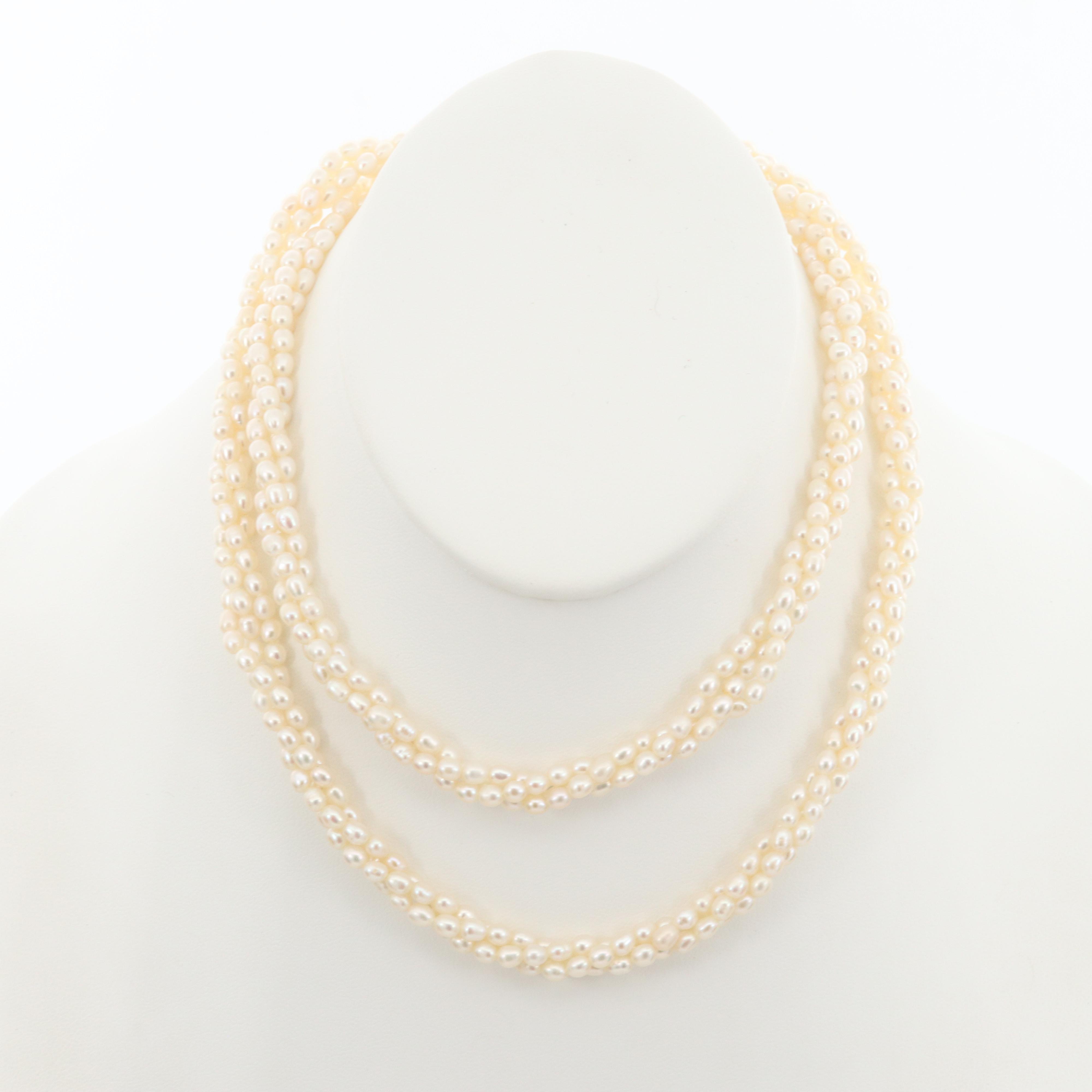 Triple-Strand Cultured Pearl Necklace