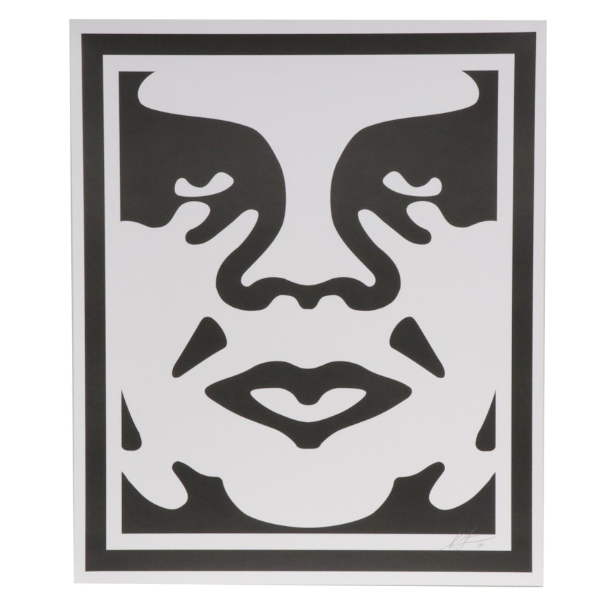 Shepard Fairey Offset Print "OBEY 3-Face (White)"