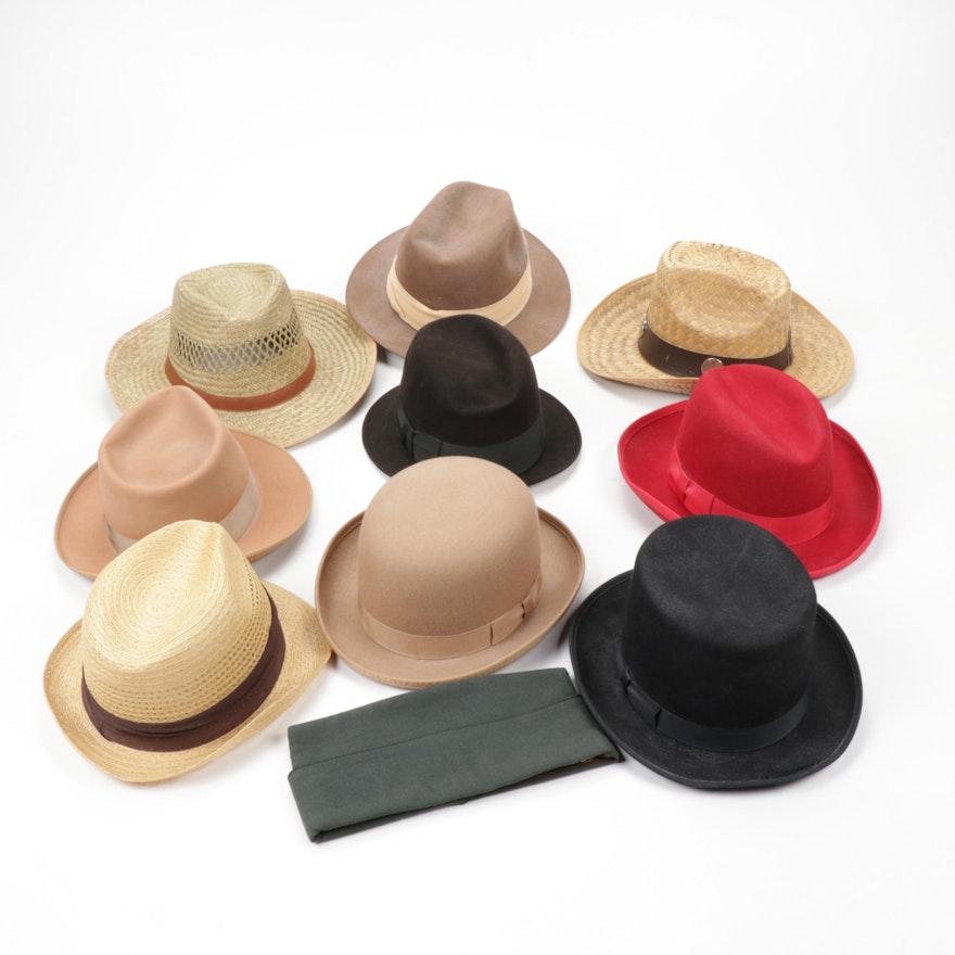 Men's Woven and Felt Hats, Vintage