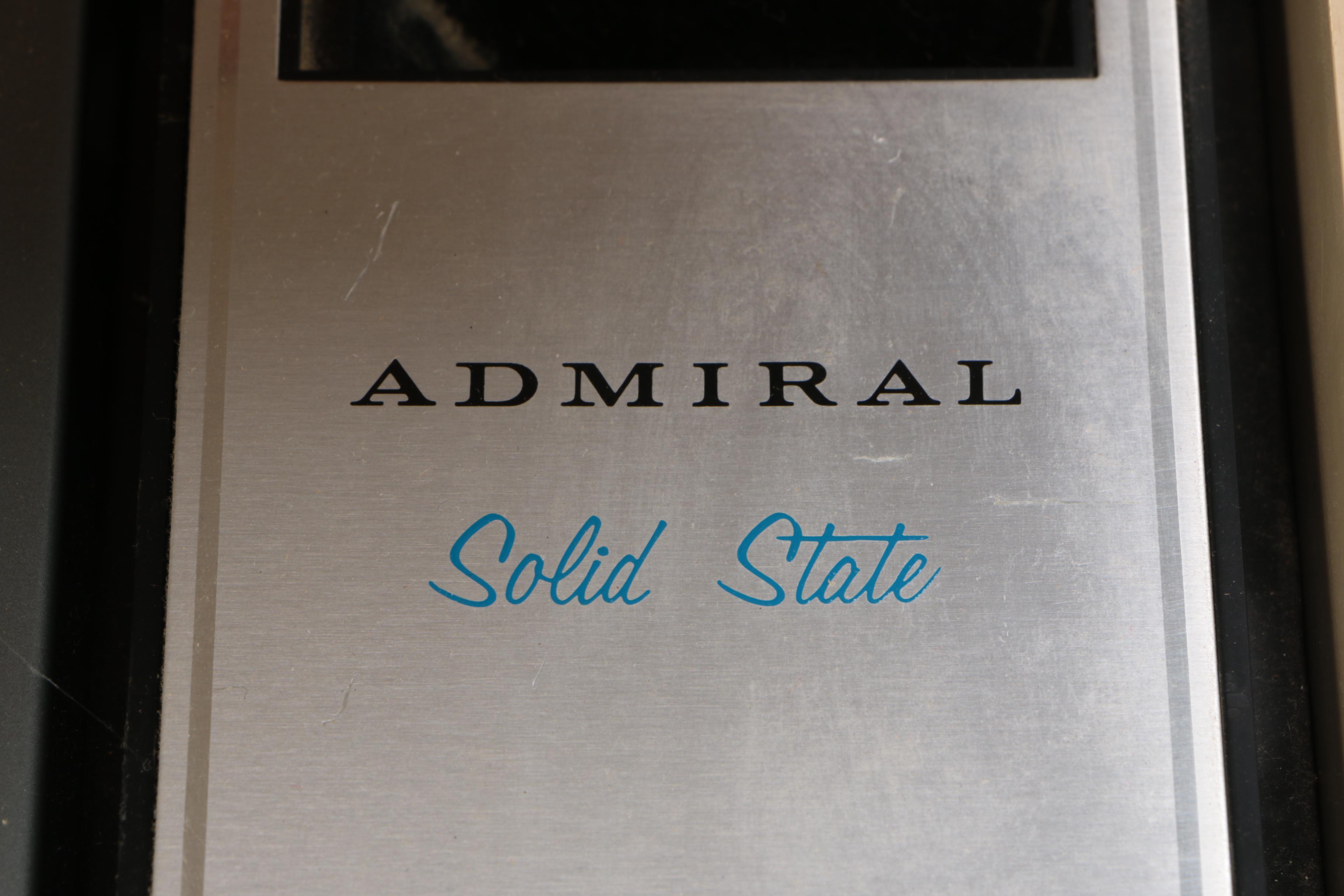 Admiral Solid State Phonograph Suitcase Record Player, Model YH1417, Vintage