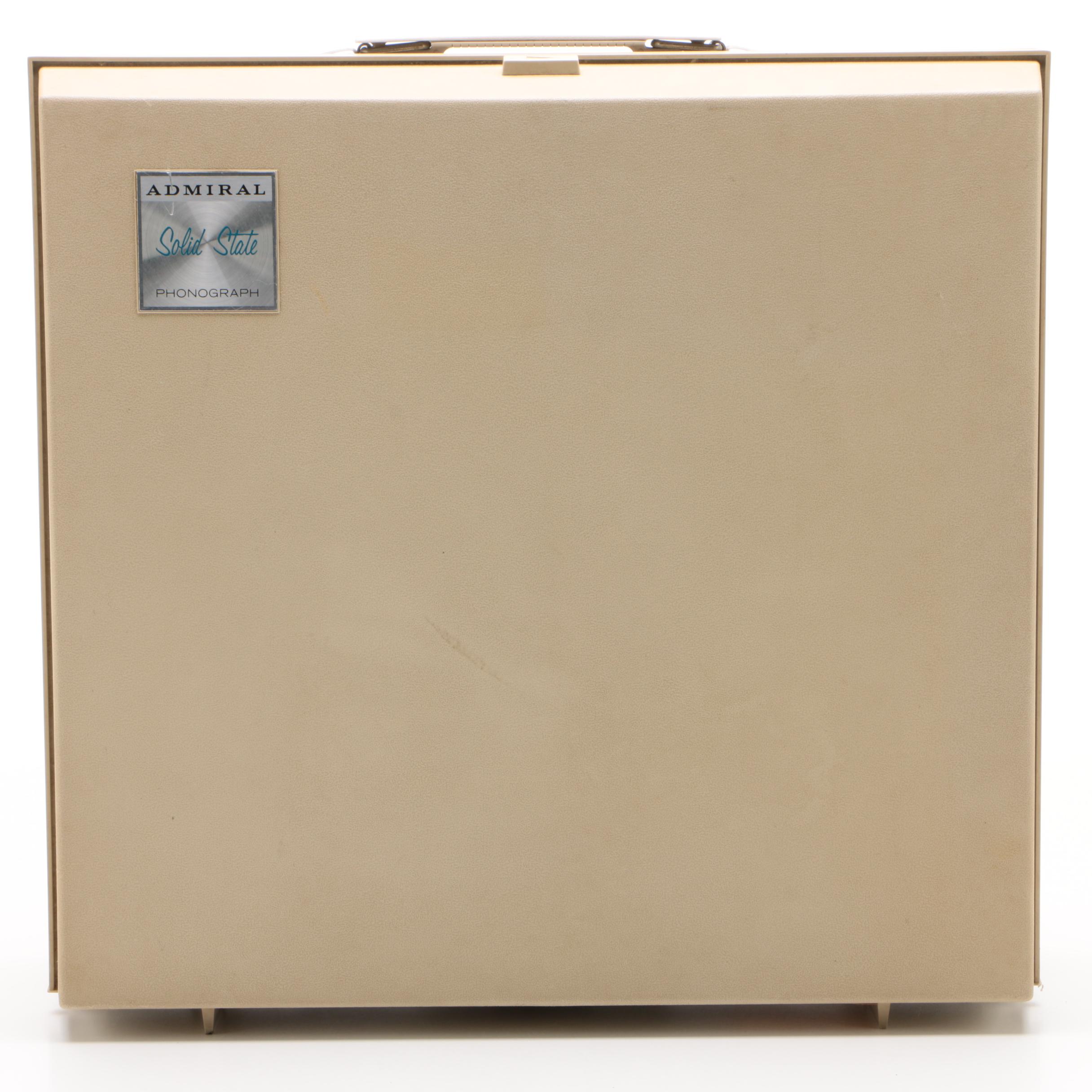 Admiral Solid State Phonograph Suitcase Record Player, Model YH1417, Vintage