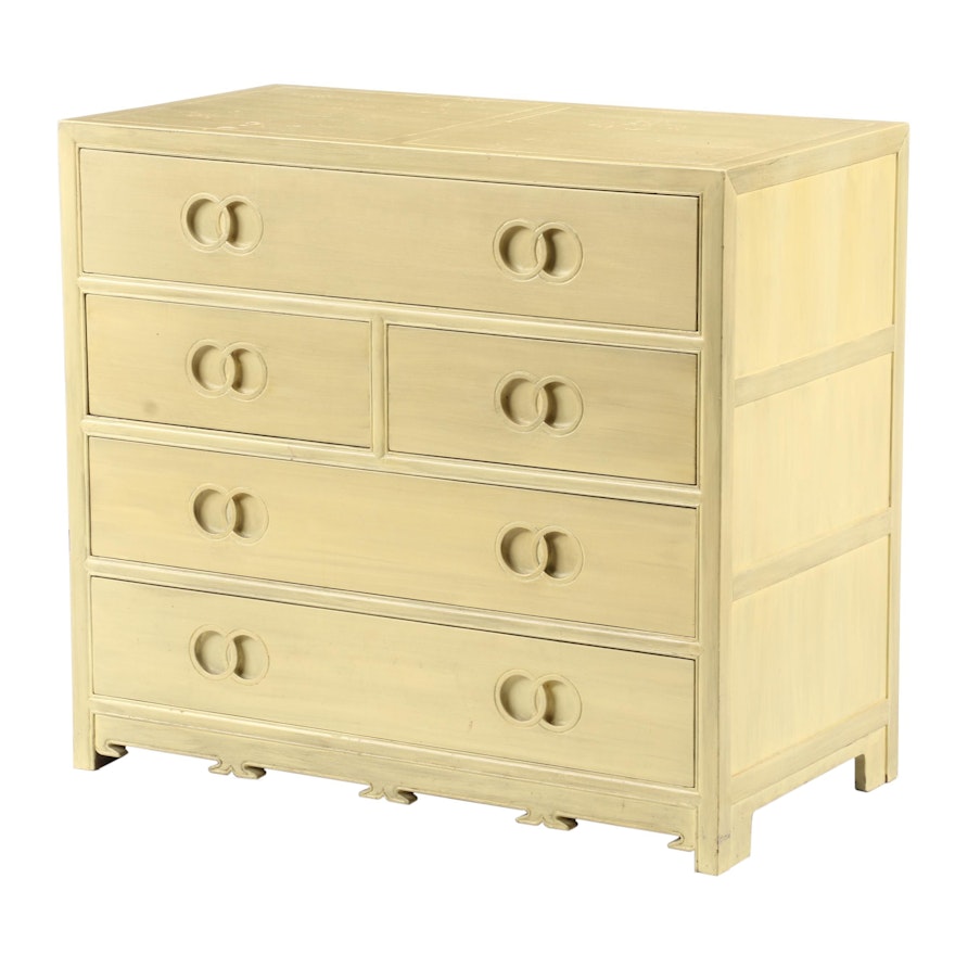 Michael Taylor for Baker, Yellow-Painted Chinoiserie Chest, Circa 1960