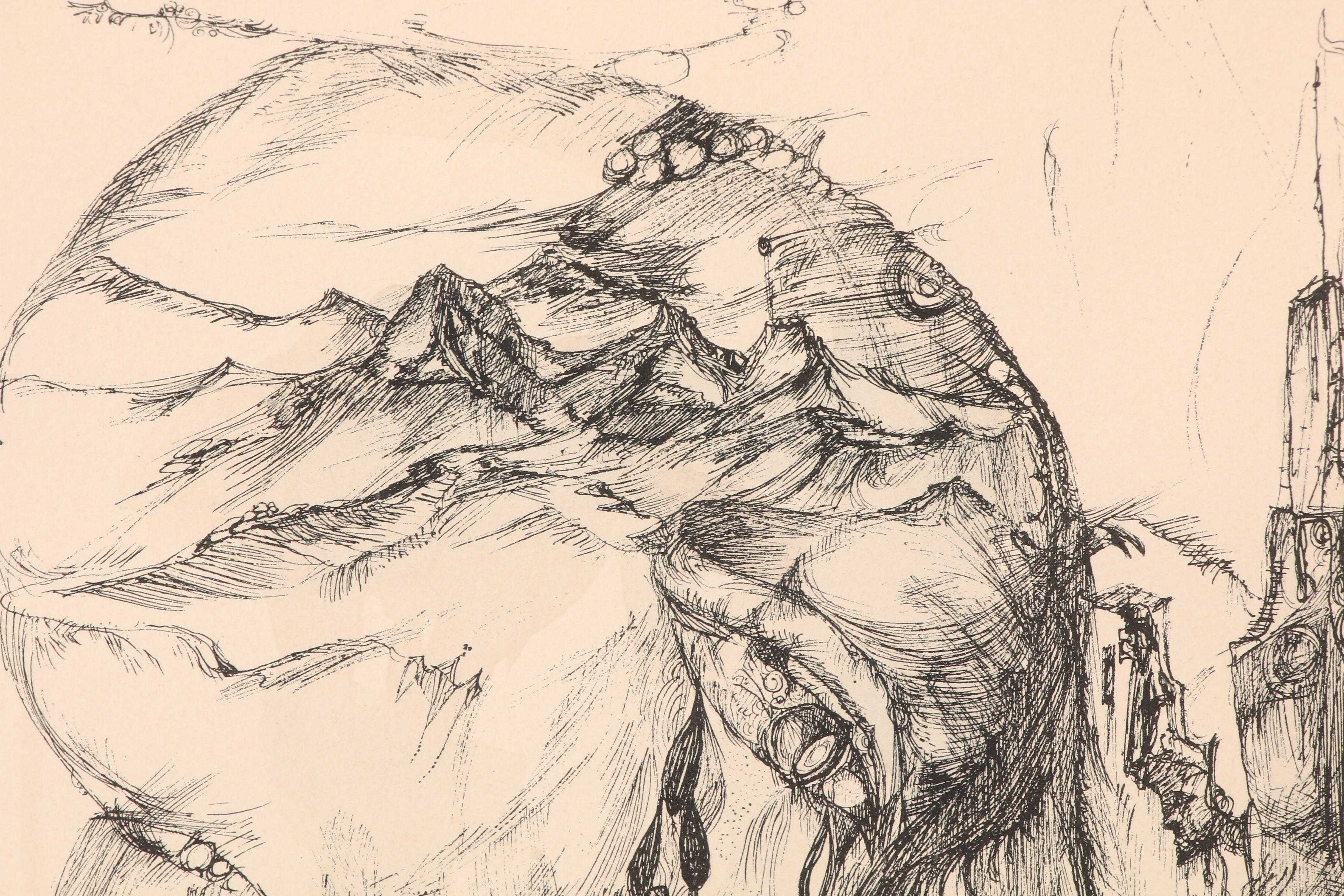 David Tzur Hand-colored Lithograph "Tears & Kisses"