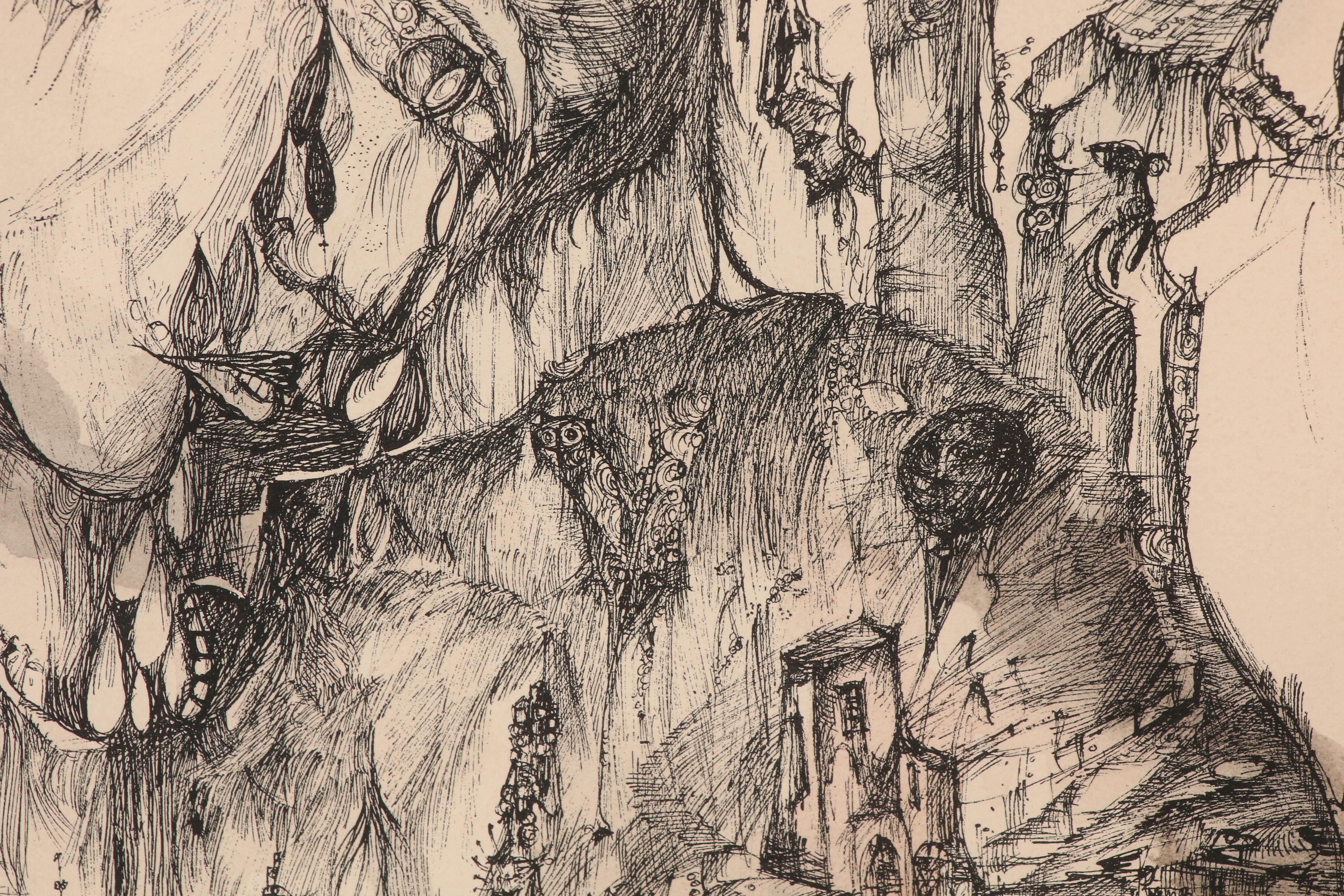 David Tzur Hand-colored Lithograph "Tears & Kisses"