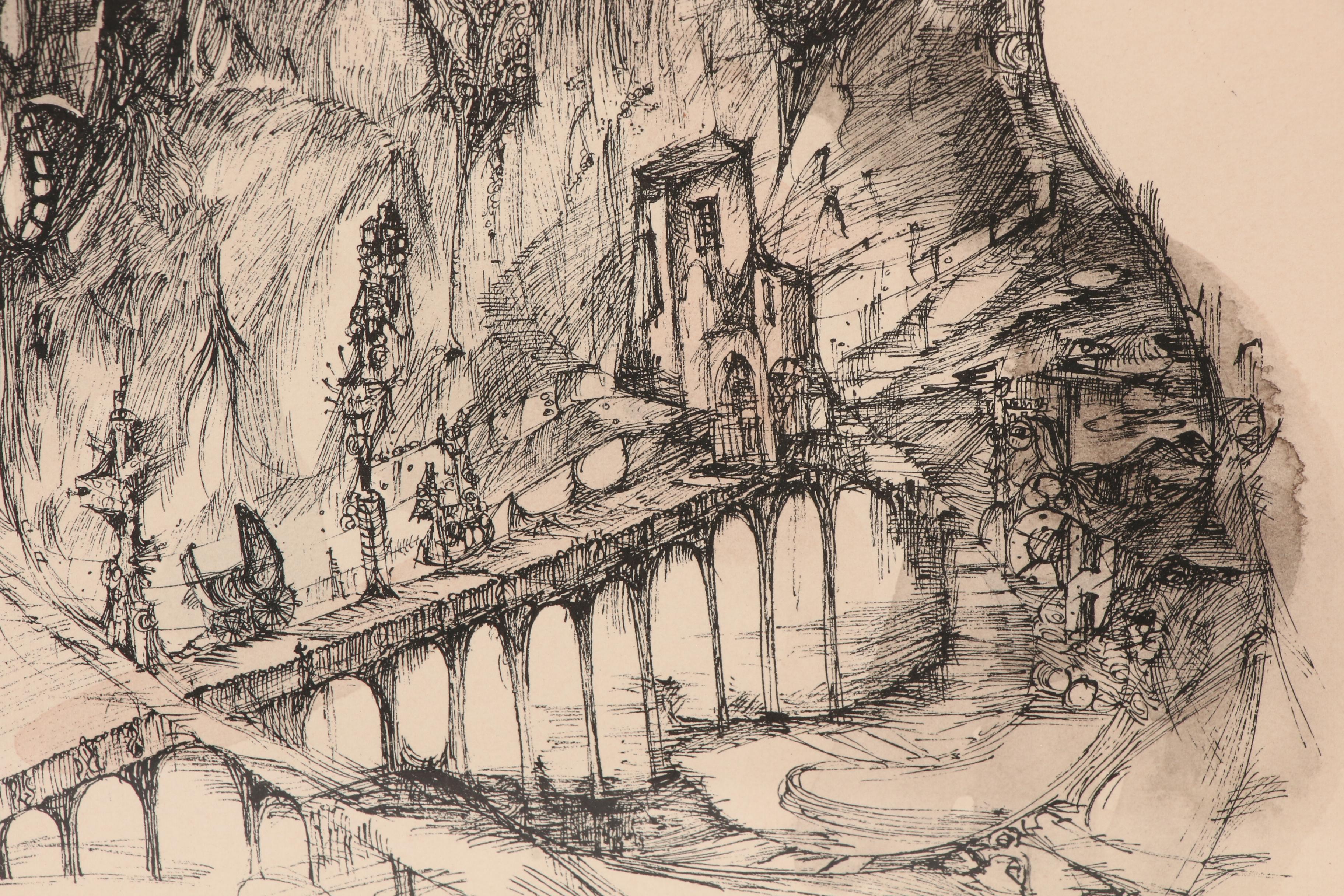 David Tzur Hand-colored Lithograph "Tears & Kisses"