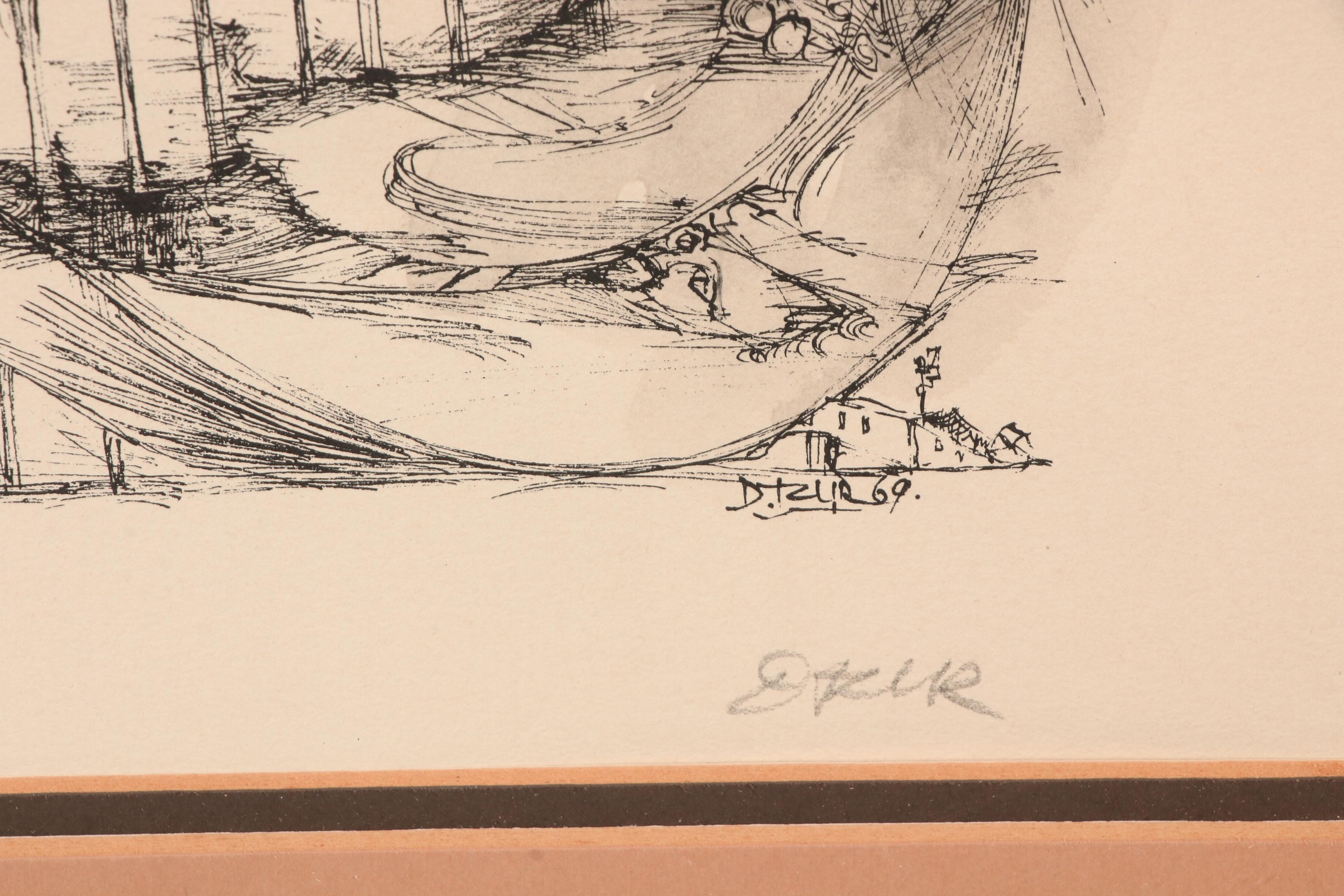 David Tzur Hand-colored Lithograph "Tears & Kisses"