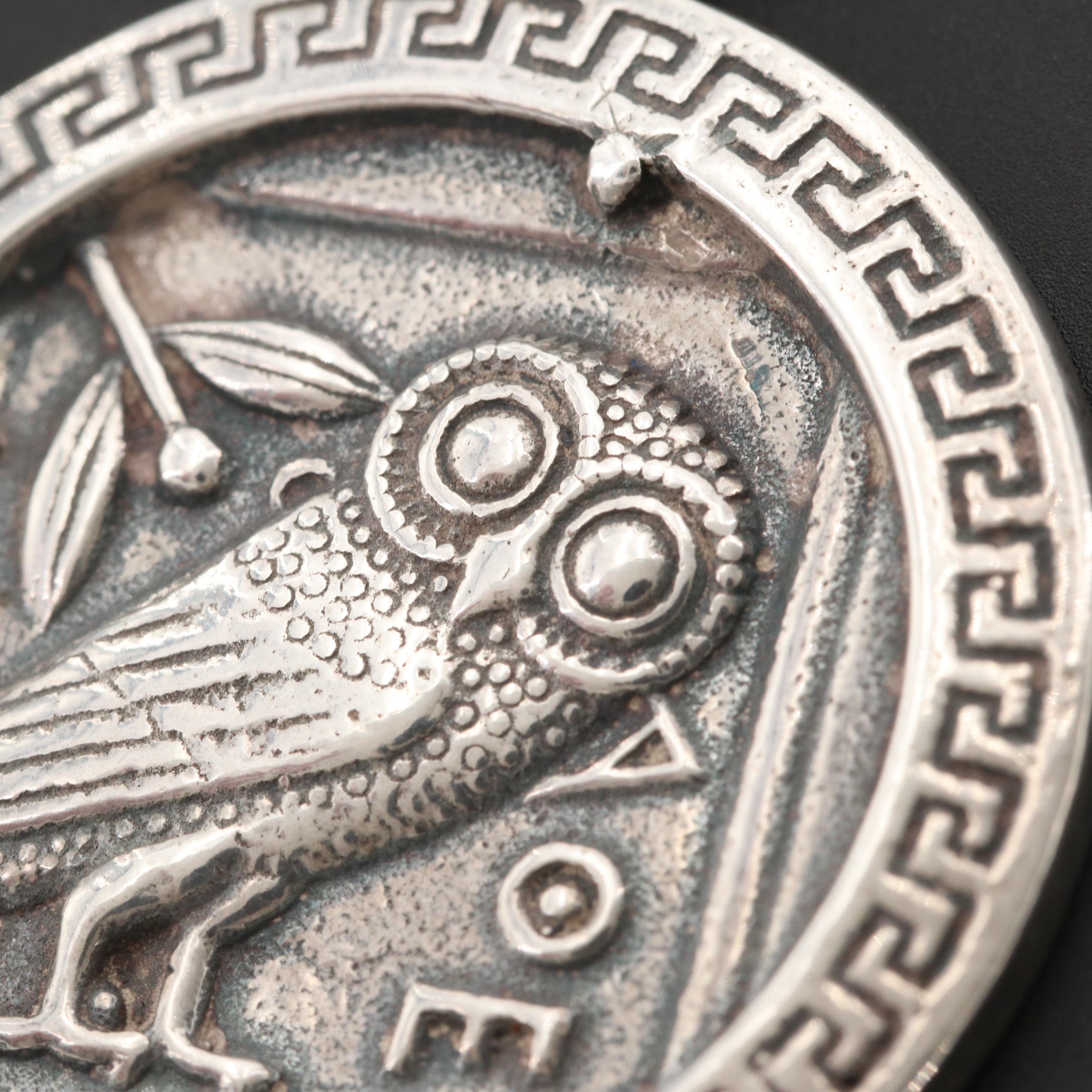Sterling Silver Owl of Athena Pendant