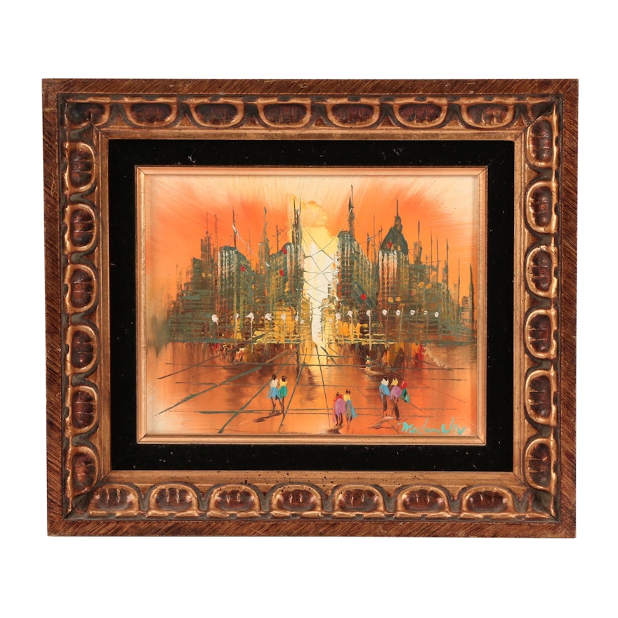 Stylized Cityscape Oil Painting