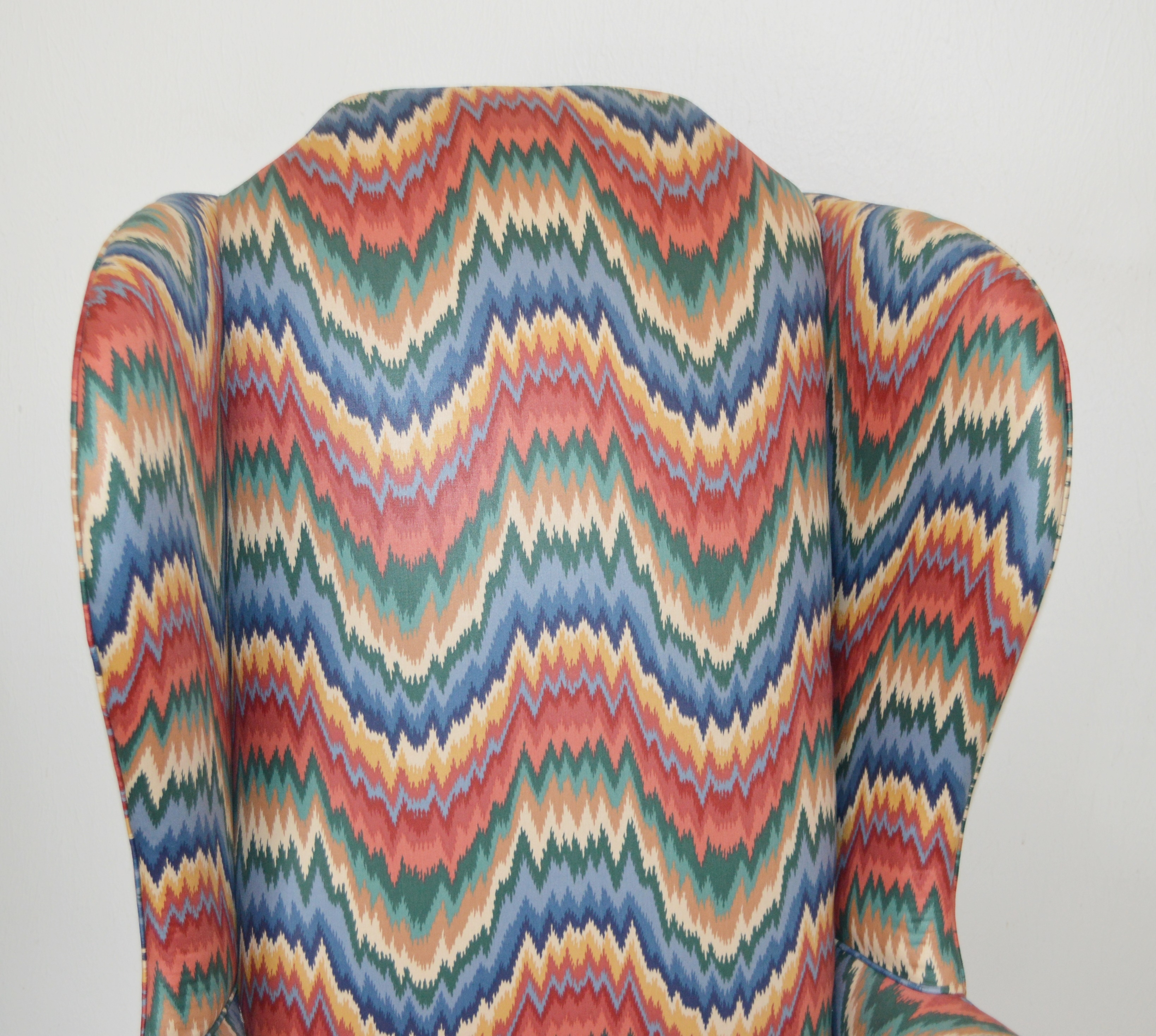 Queen Anne Style Wingback Chair, Late 20th Century