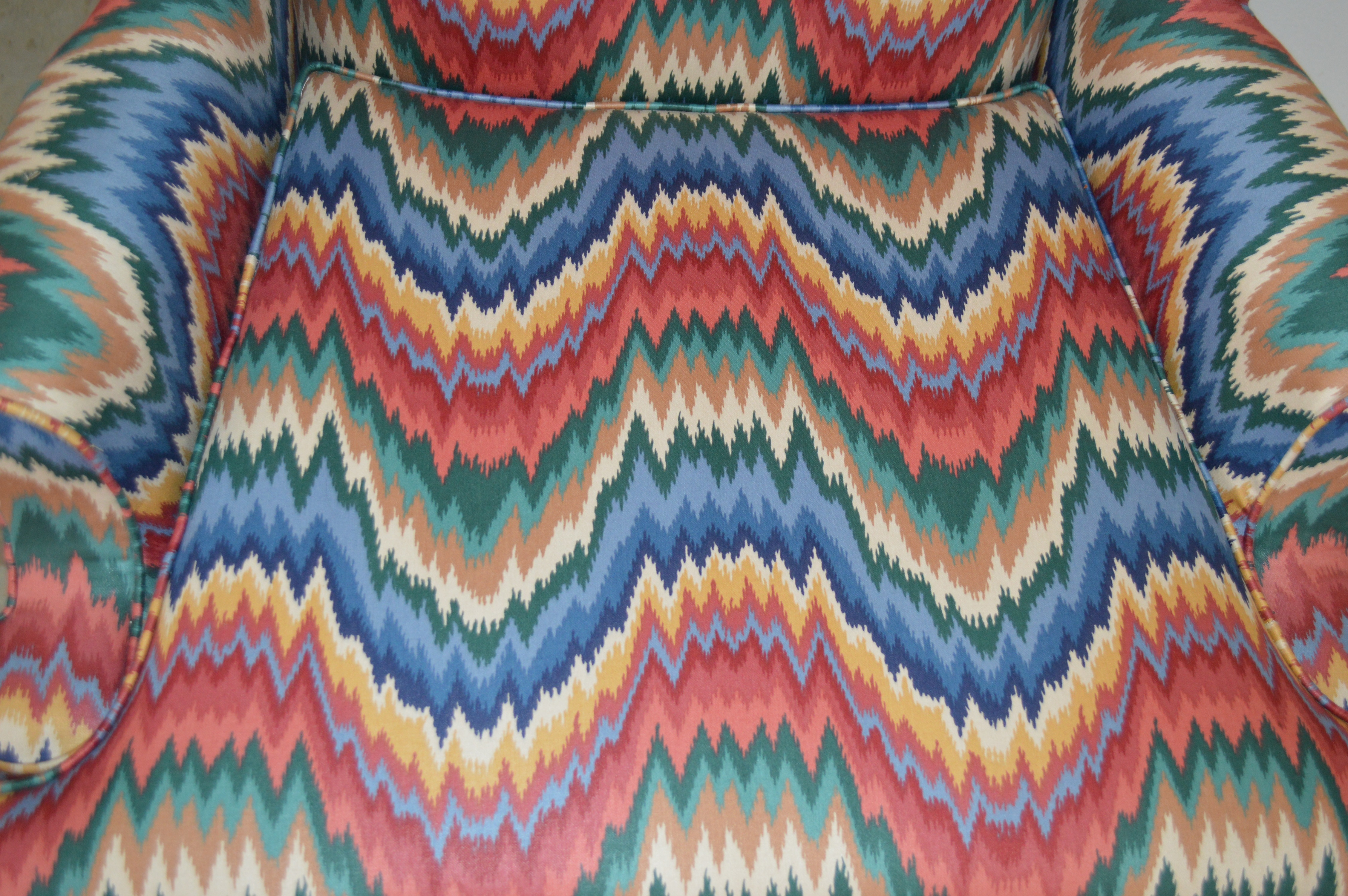 Queen Anne Style Wingback Chair, Late 20th Century