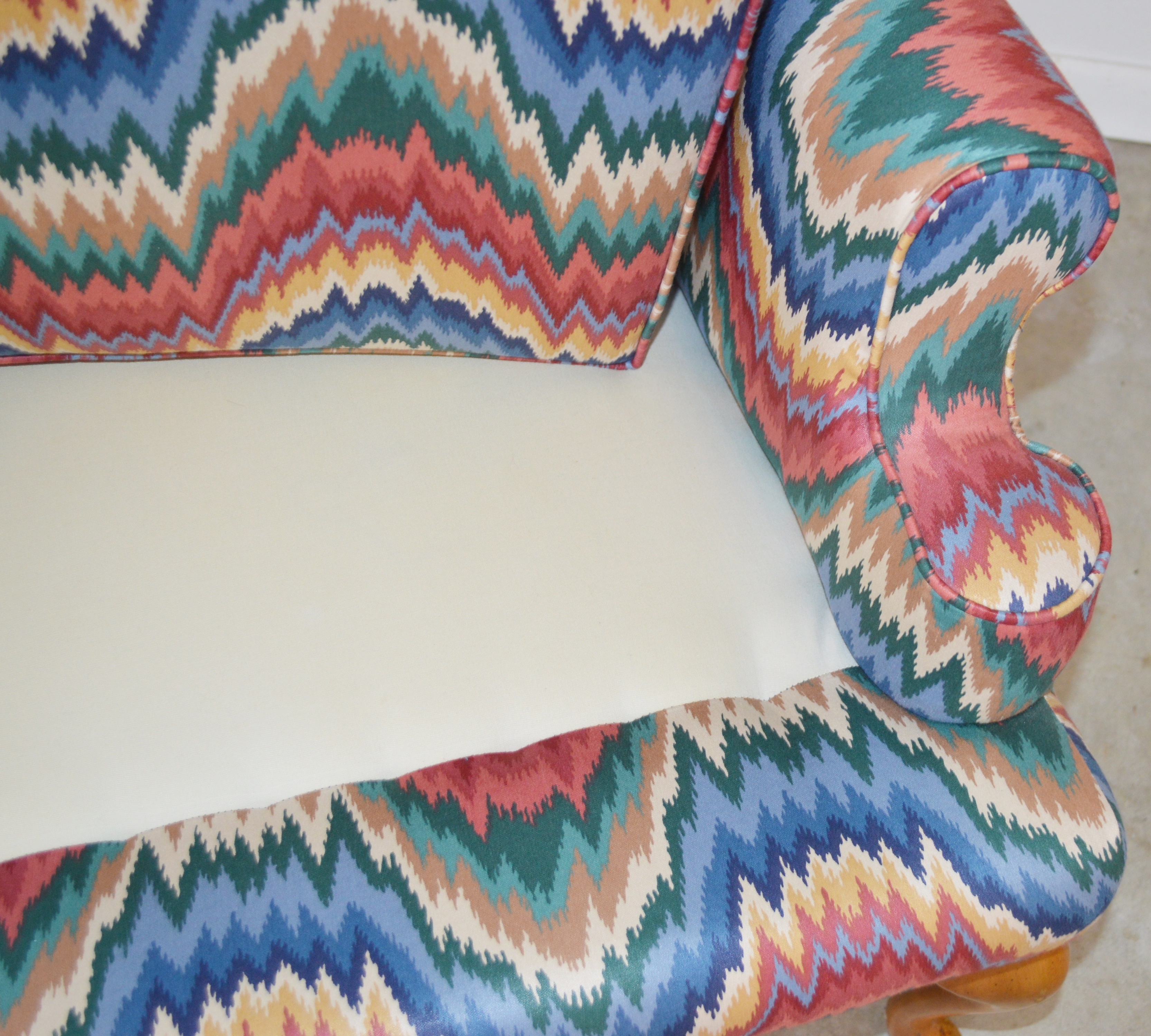 Queen Anne Style Wingback Chair, Late 20th Century