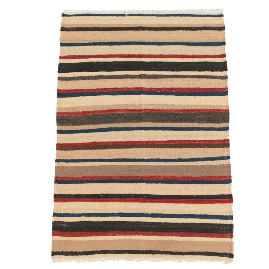 Handwoven Afghan Gabbeh Style Wool Kilim