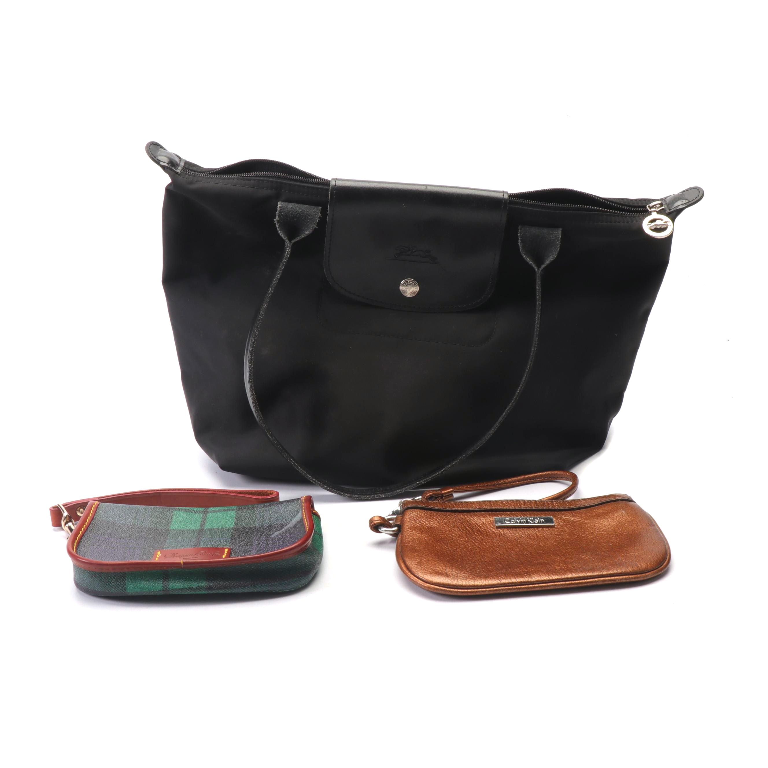 Longchamp Paris Le Pliage Tote with Dooney & Bourke and Calvin Klein Wristlets