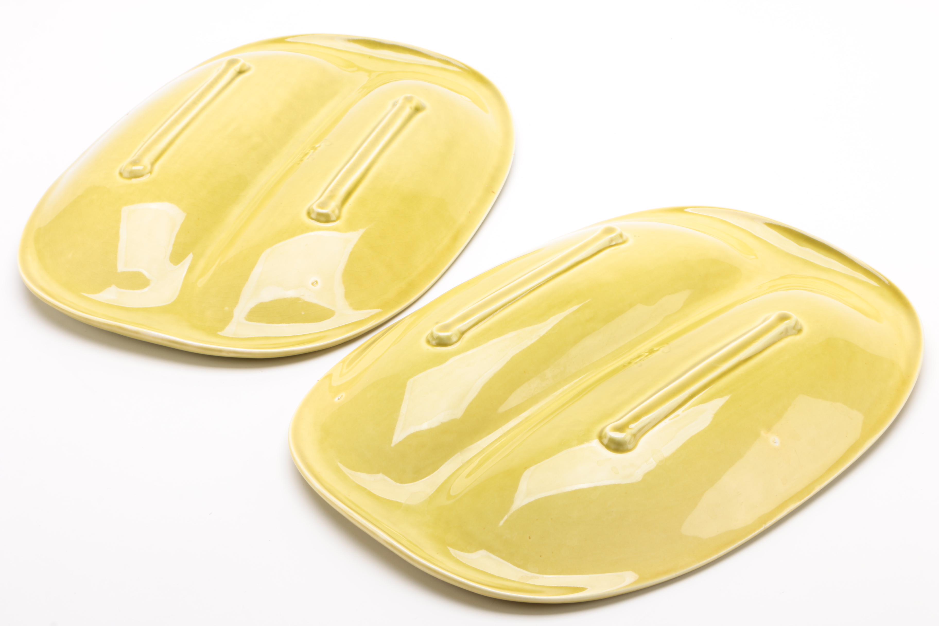 Russel Wright "American Modern" Chartreuse Ceramic Serveware, 1939-1959