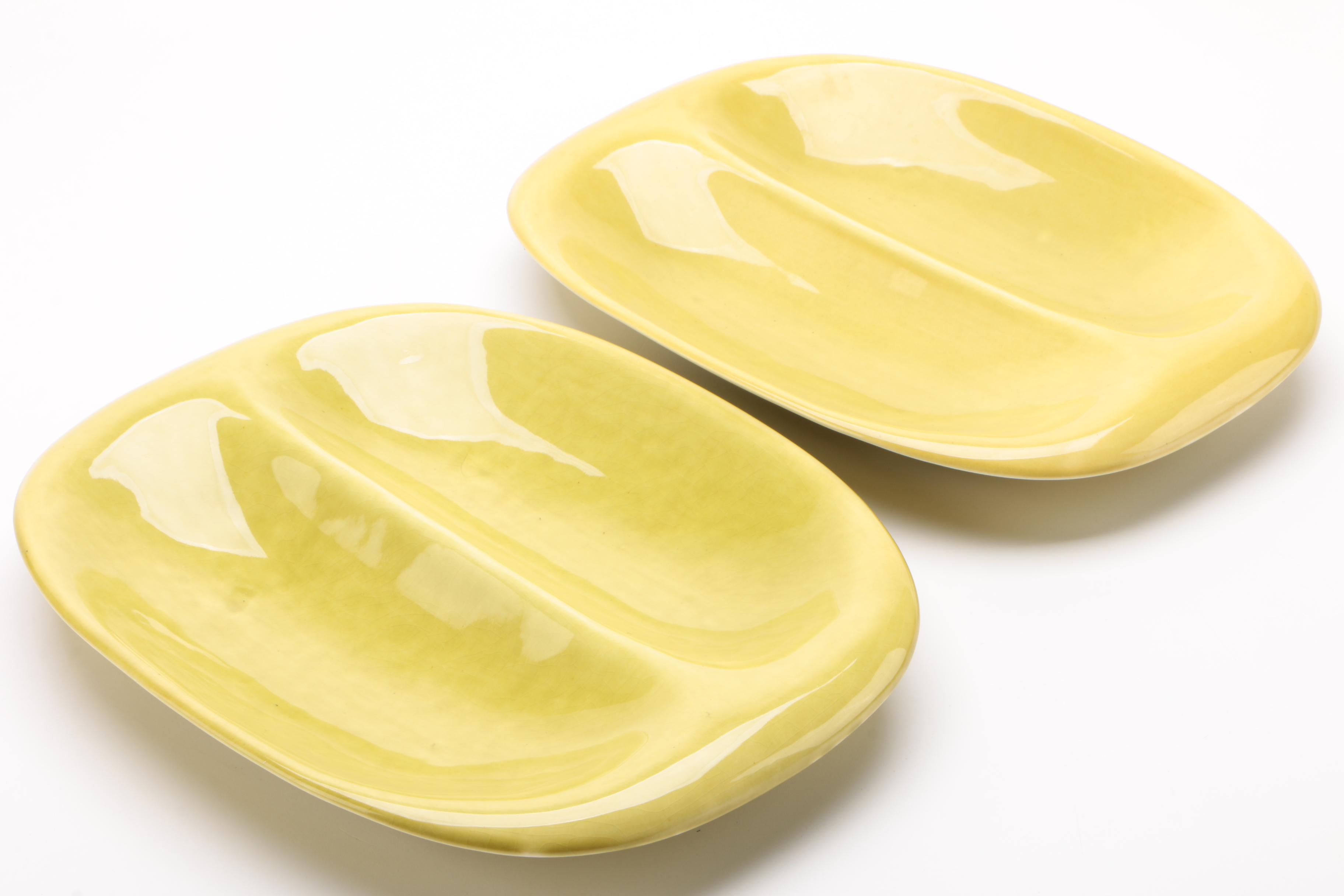 Russel Wright "American Modern" Chartreuse Ceramic Serveware, 1939-1959