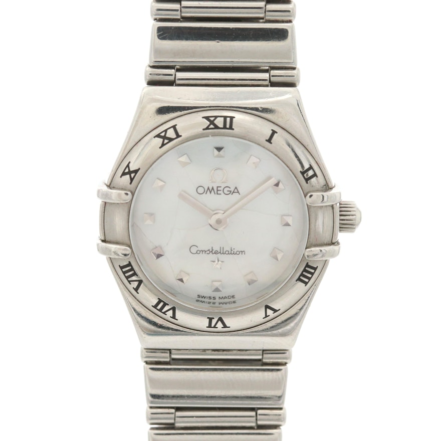 Omega Constellation Stainless Steel Wristwatch With Mother of Pearl Dial