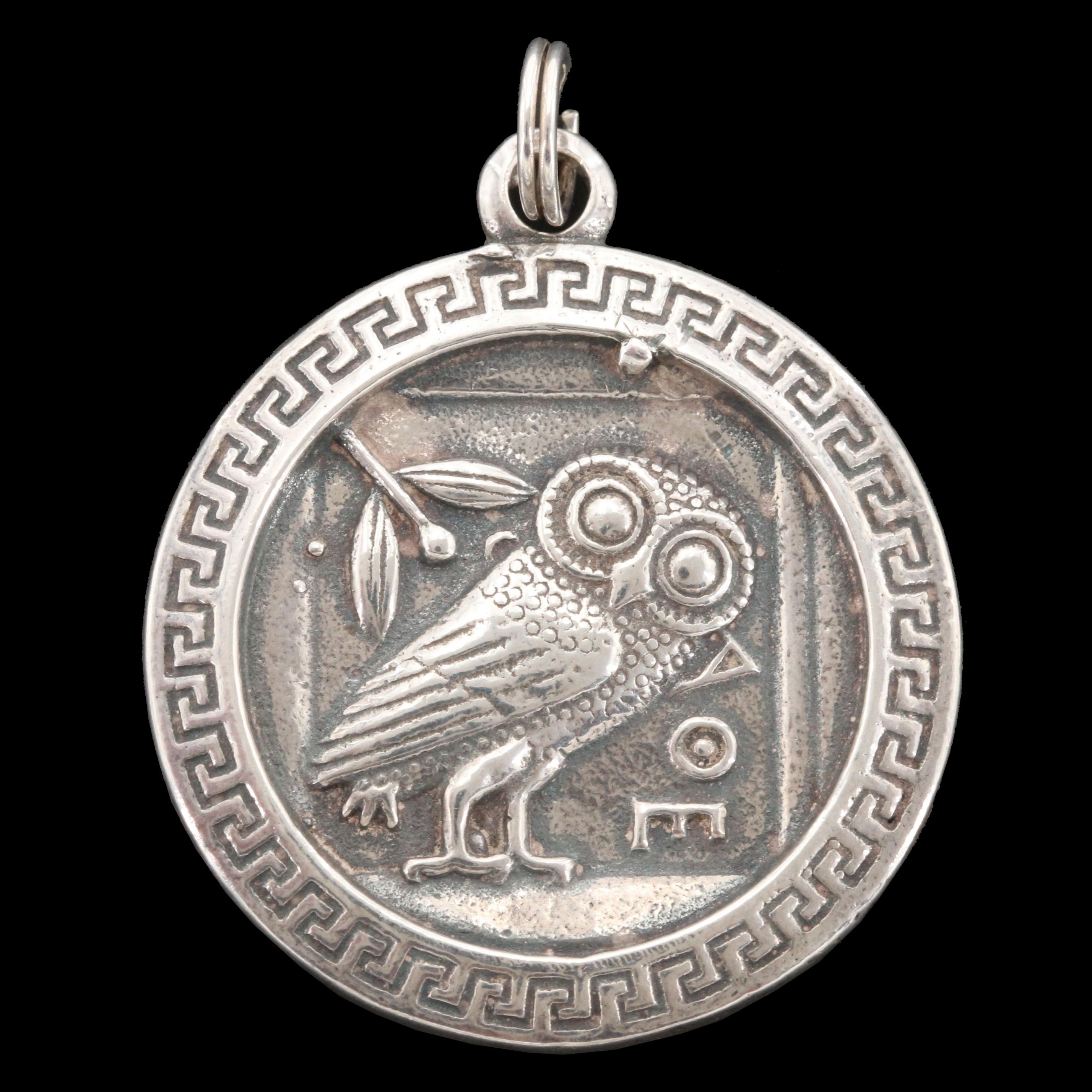 Sterling Silver Owl of Athena Pendant