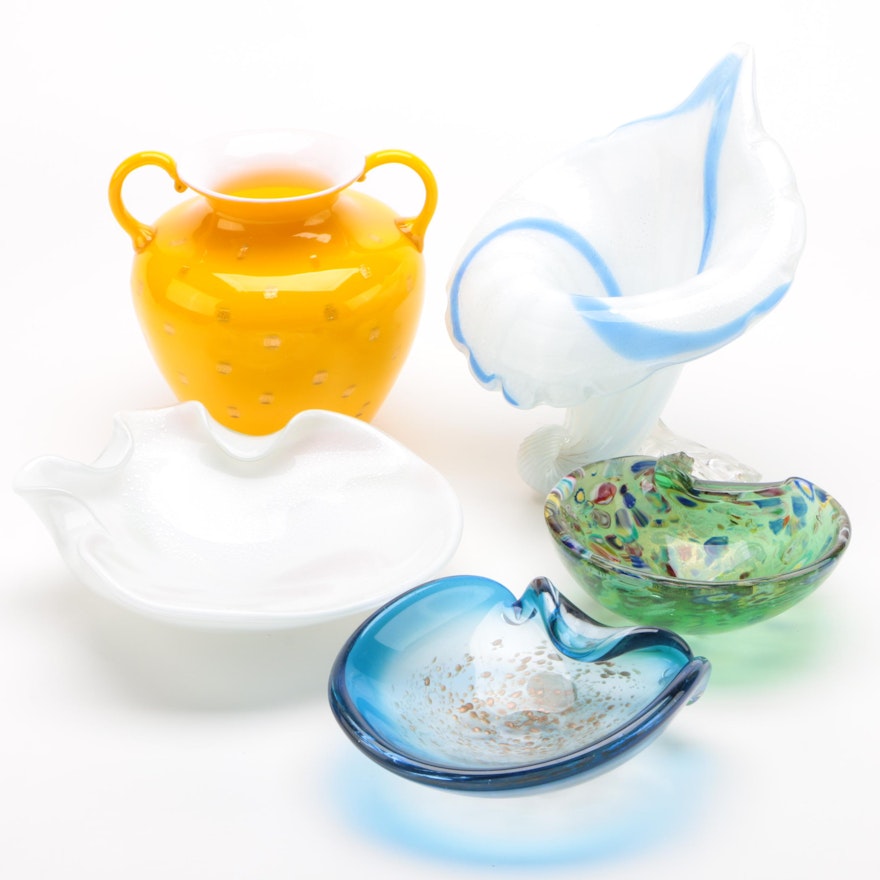Venetian Art Glass Vases and Bowls